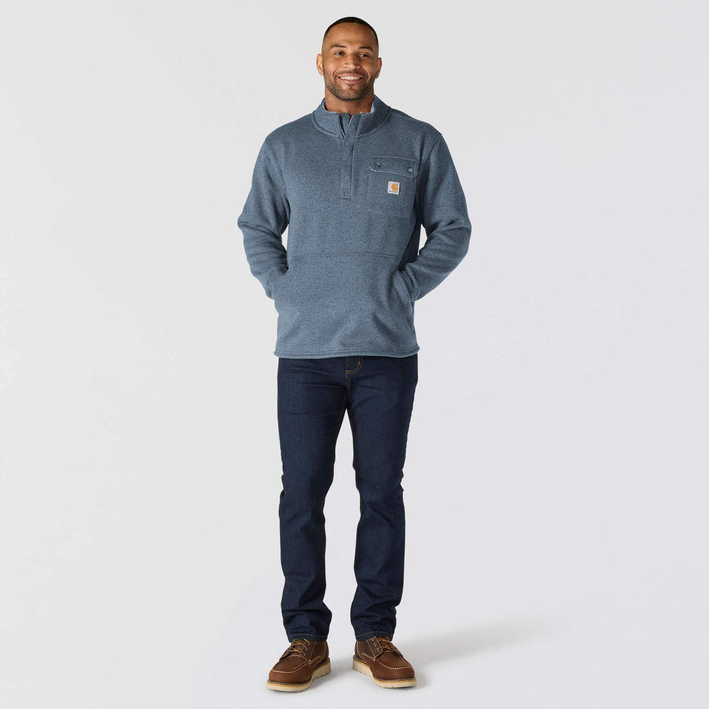 Men's relaxed fit quarter zip fleece pullover