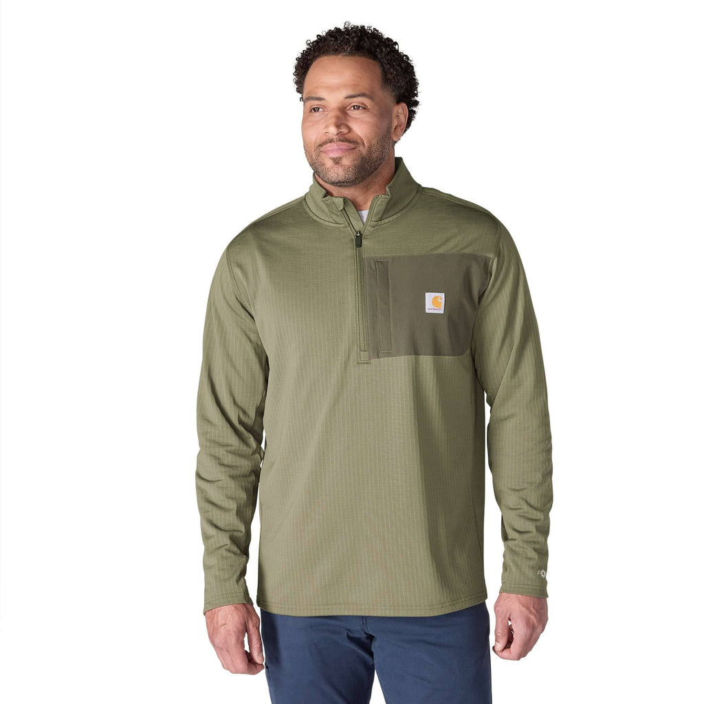 Men's force fleece-lined moisture wicking half zip pullover
