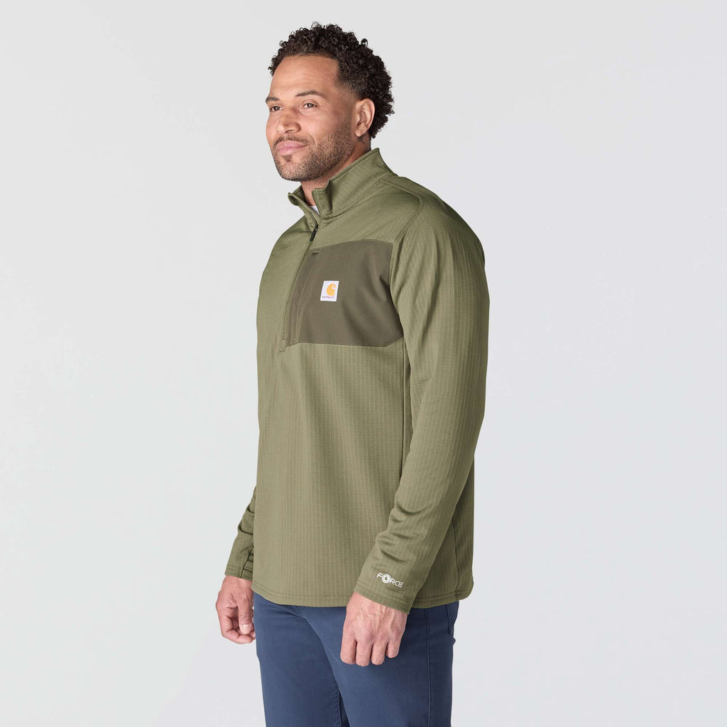 Men's force fleece-lined moisture wicking half zip pullover