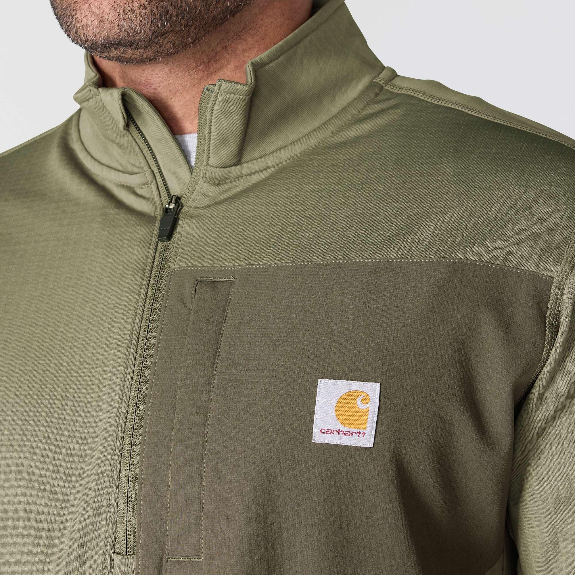 Men's force fleece-lined moisture wicking half zip pullover