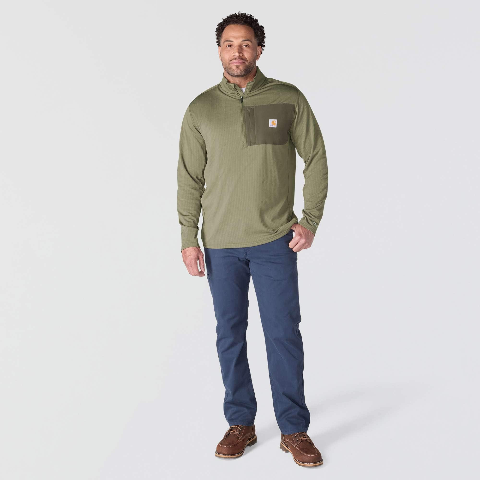 Men's force fleece-lined moisture wicking half zip pullover
