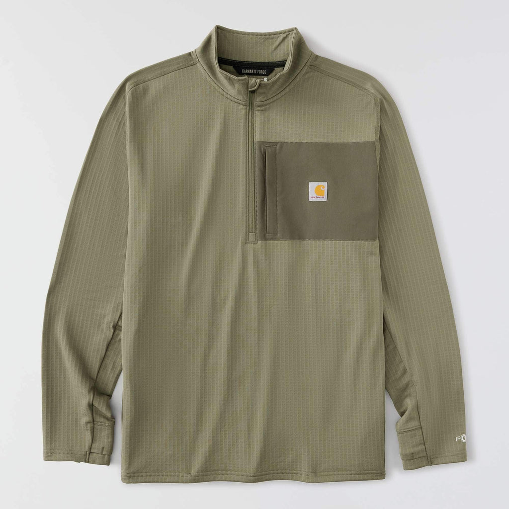 Men's force fleece-lined moisture wicking half zip pullover