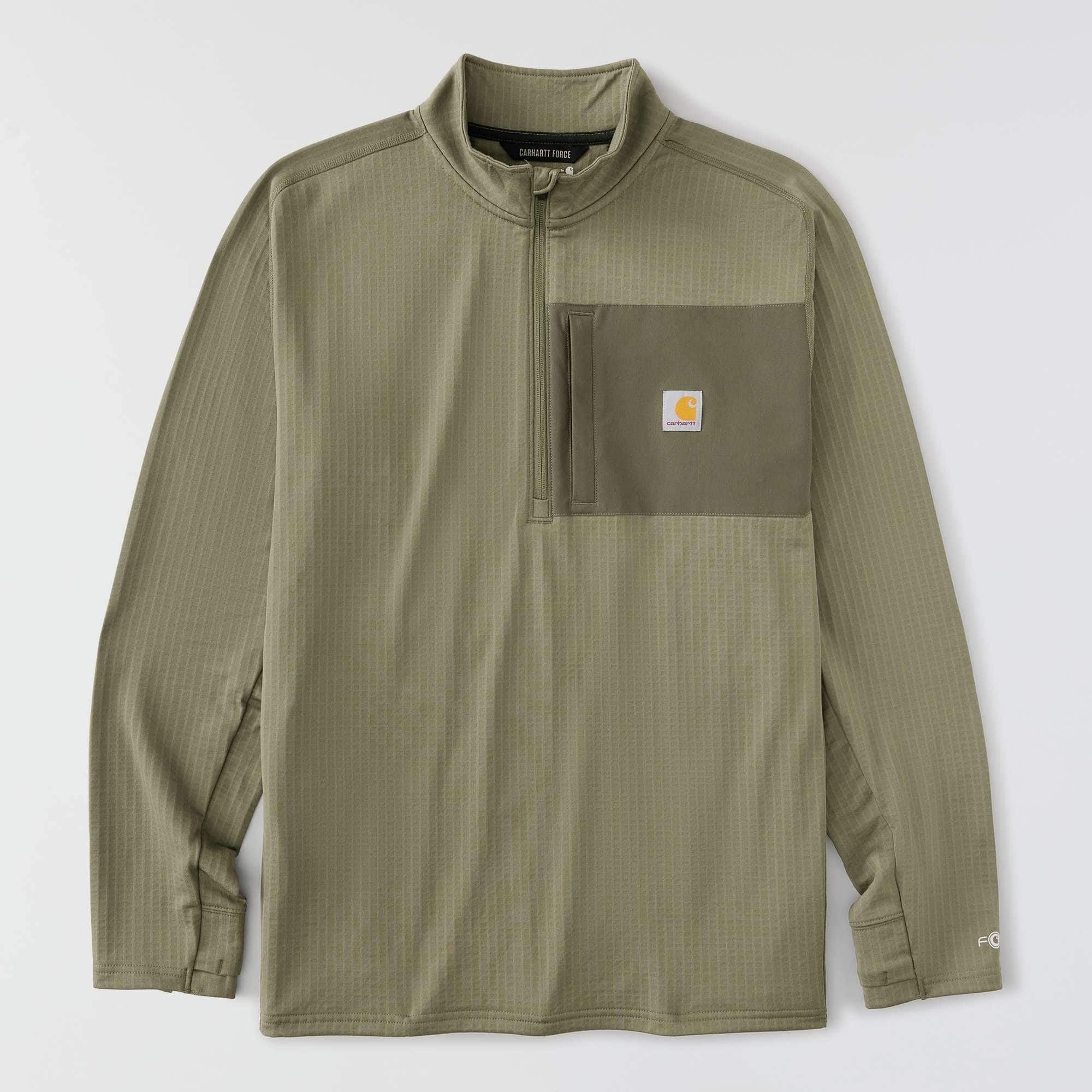Men's force fleece-lined moisture wicking half zip pullover