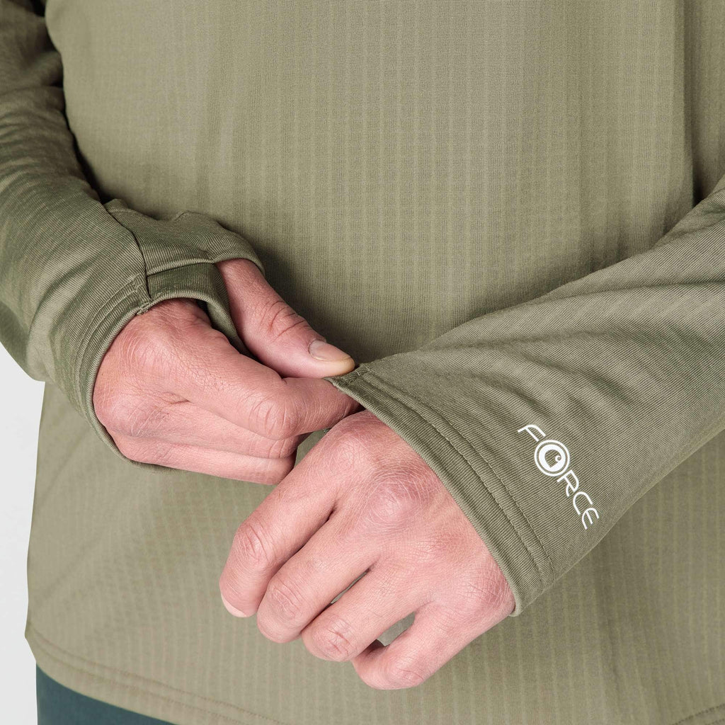 Men's force fleece-lined moisture wicking half zip pullover