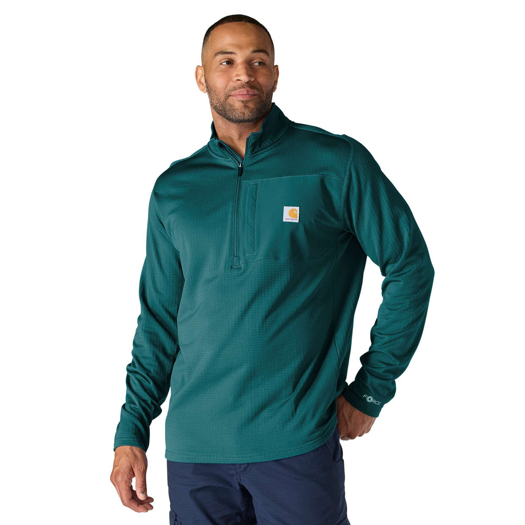 Men's force fleece-lined moisture wicking half zip pullover