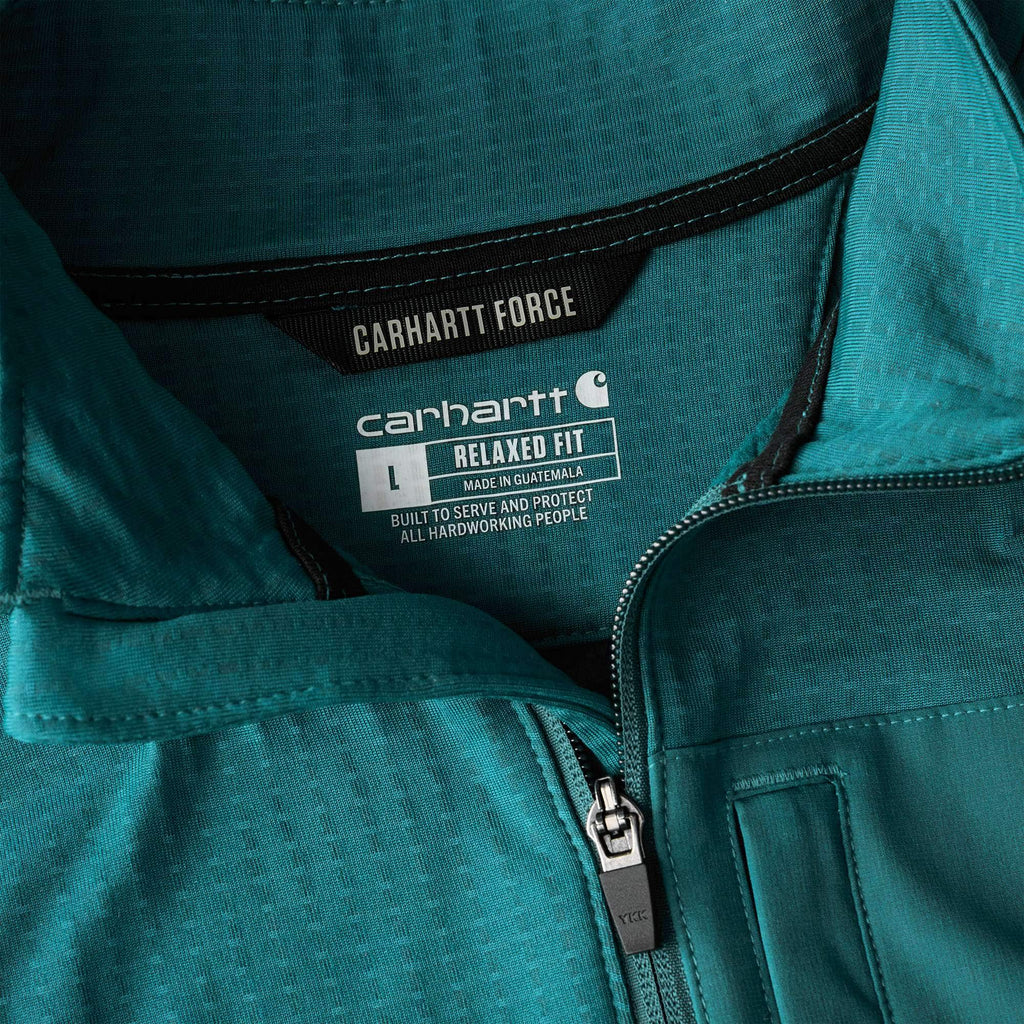 Men's force fleece-lined moisture wicking half zip pullover