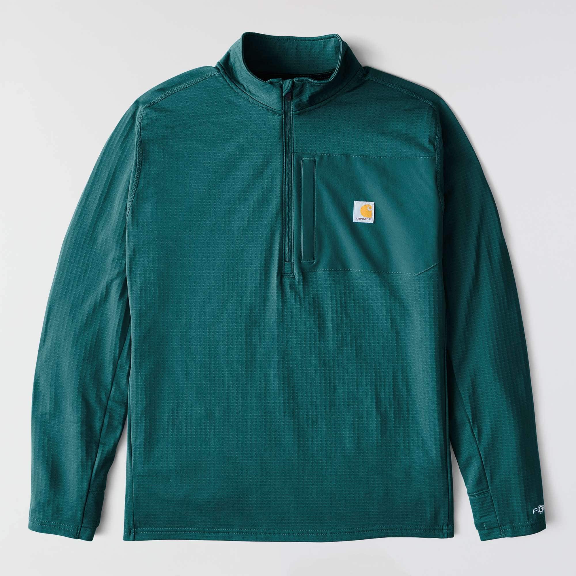 Men's force fleece-lined moisture wicking half zip pullover