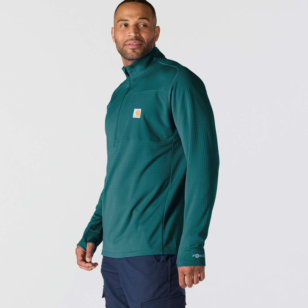 Men's force fleece-lined moisture wicking half zip pullover