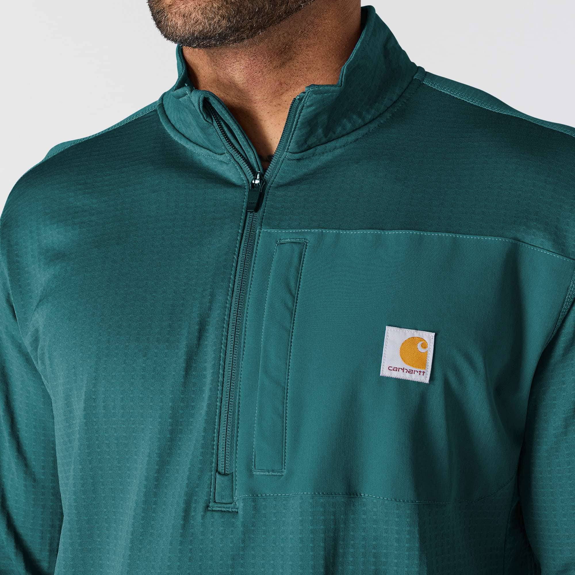 Men's force fleece-lined moisture wicking half zip pullover