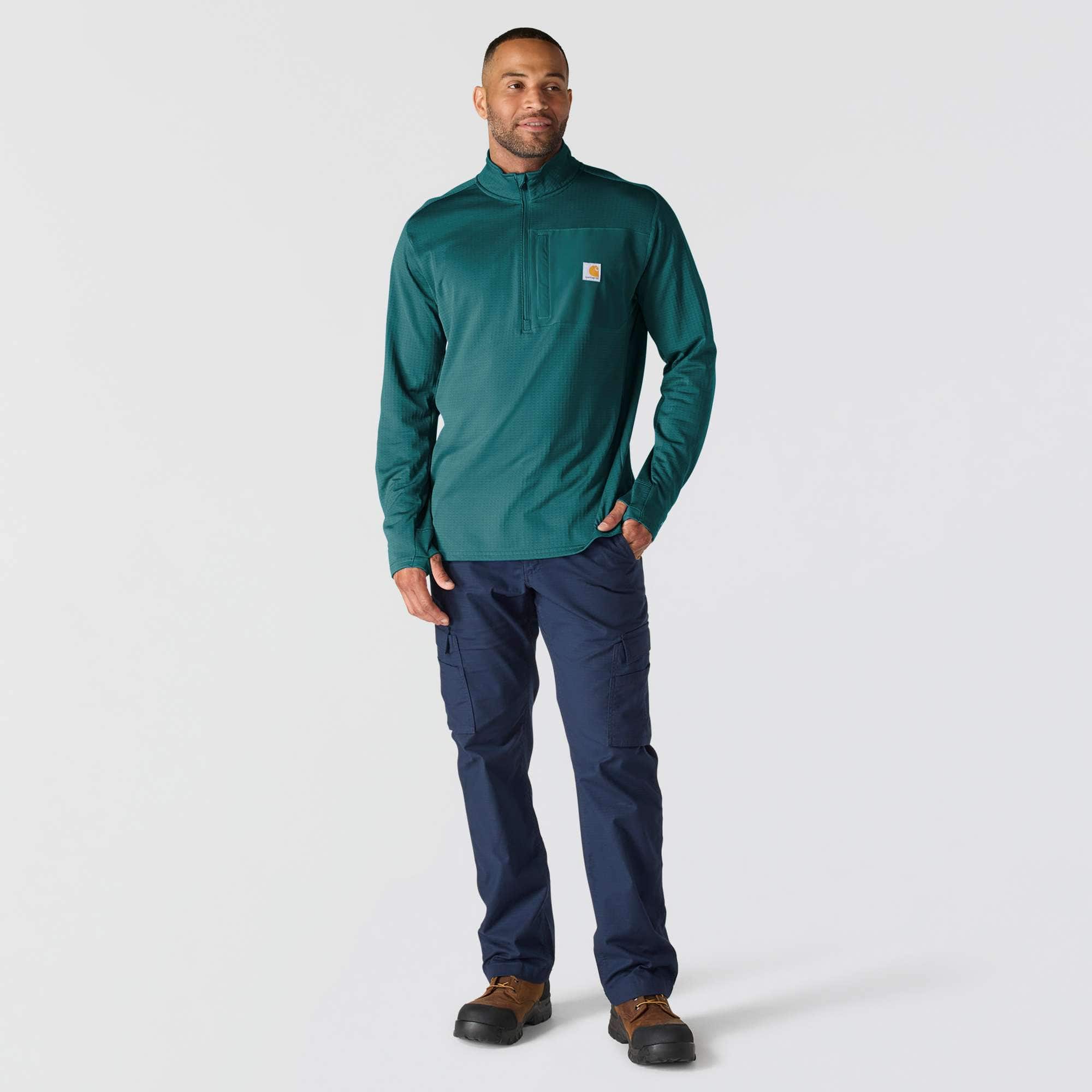 Men's force fleece-lined moisture wicking half zip pullover