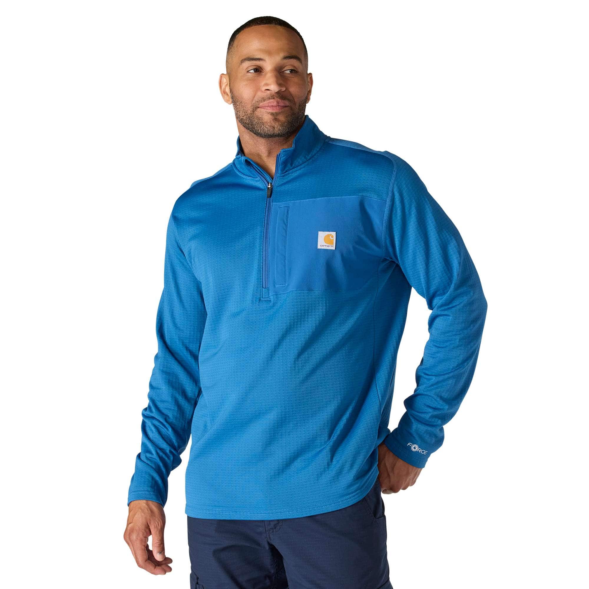 Men's force fleece-lined moisture wicking half zip pullover