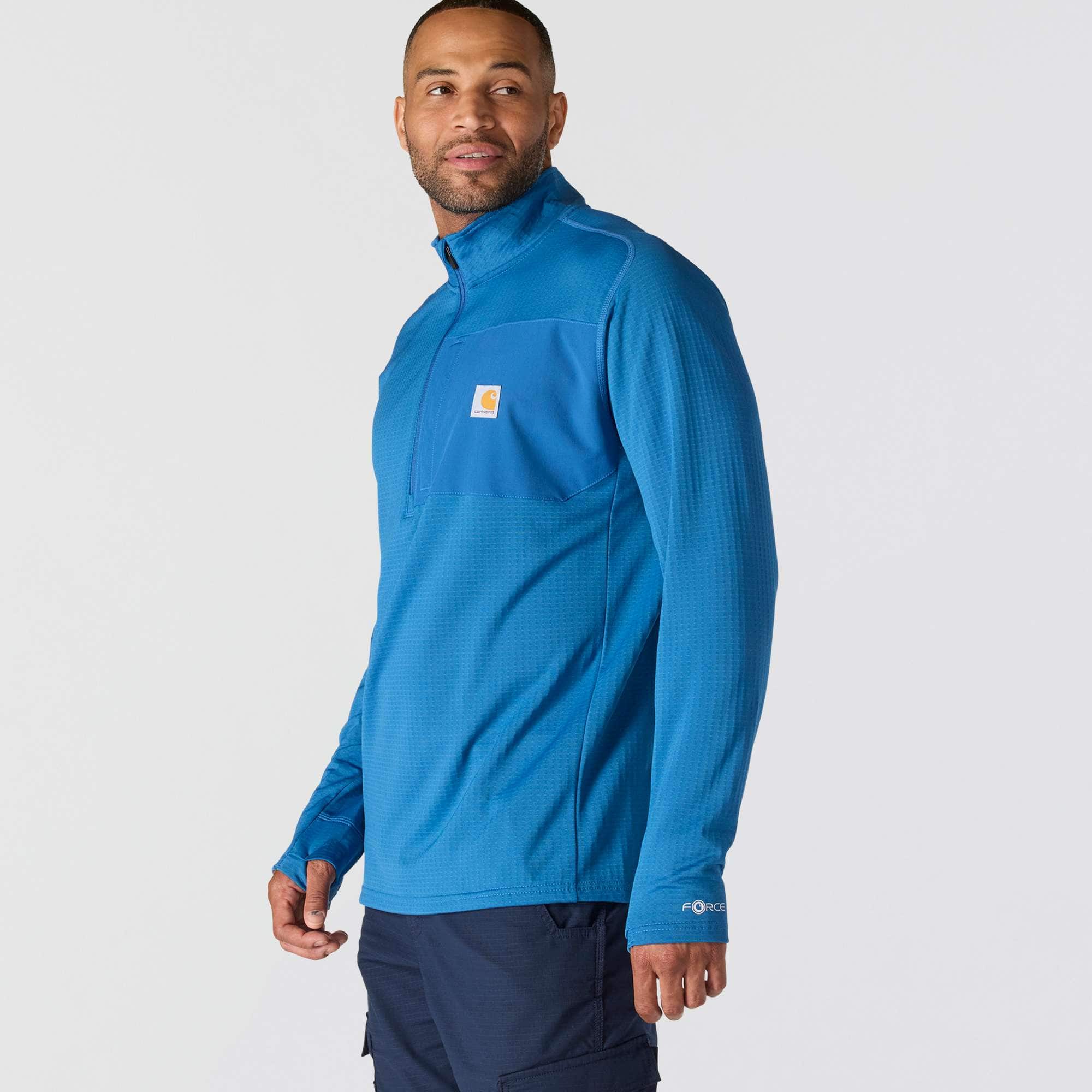 Men's force fleece-lined moisture wicking half zip pullover