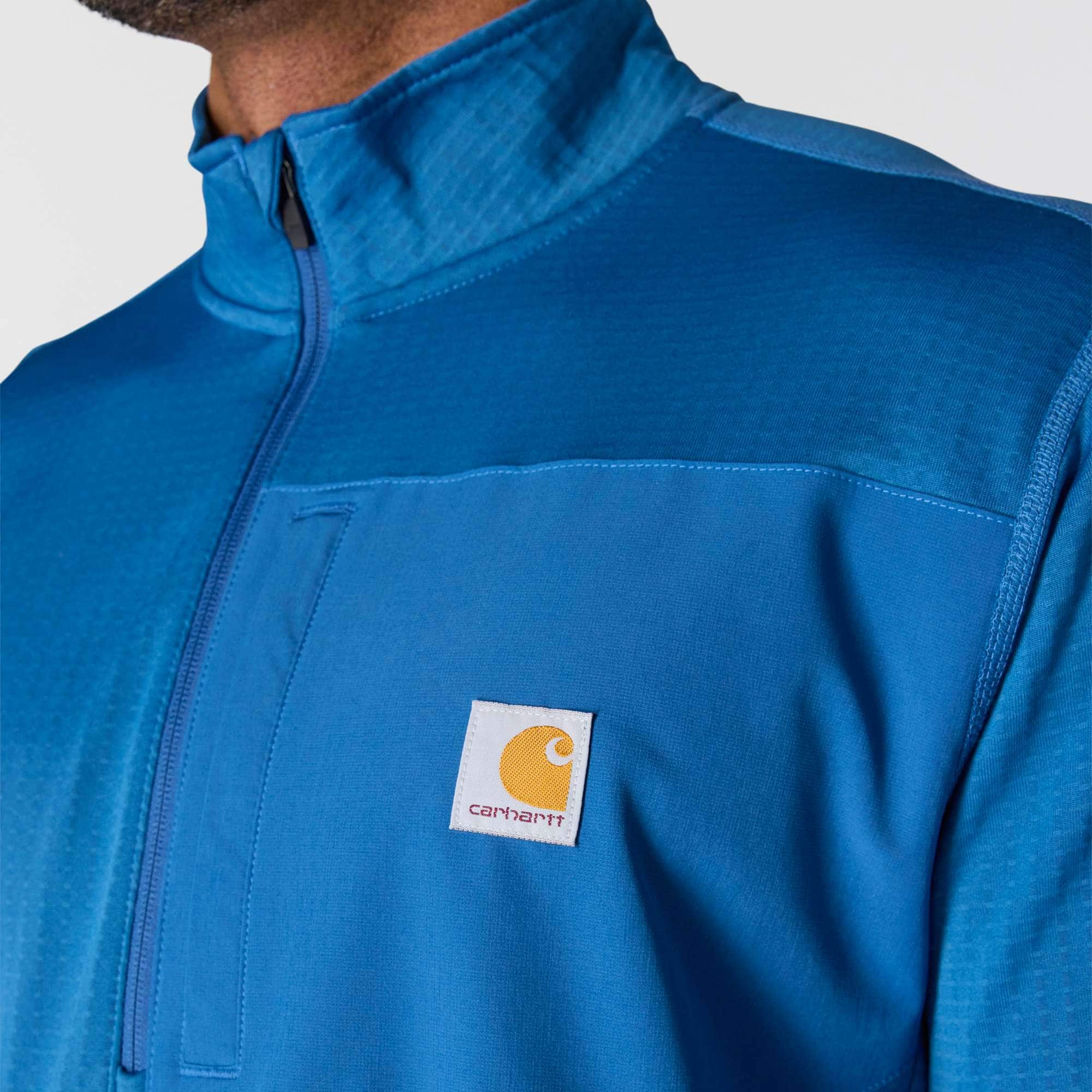 Men's force fleece-lined moisture wicking half zip pullover