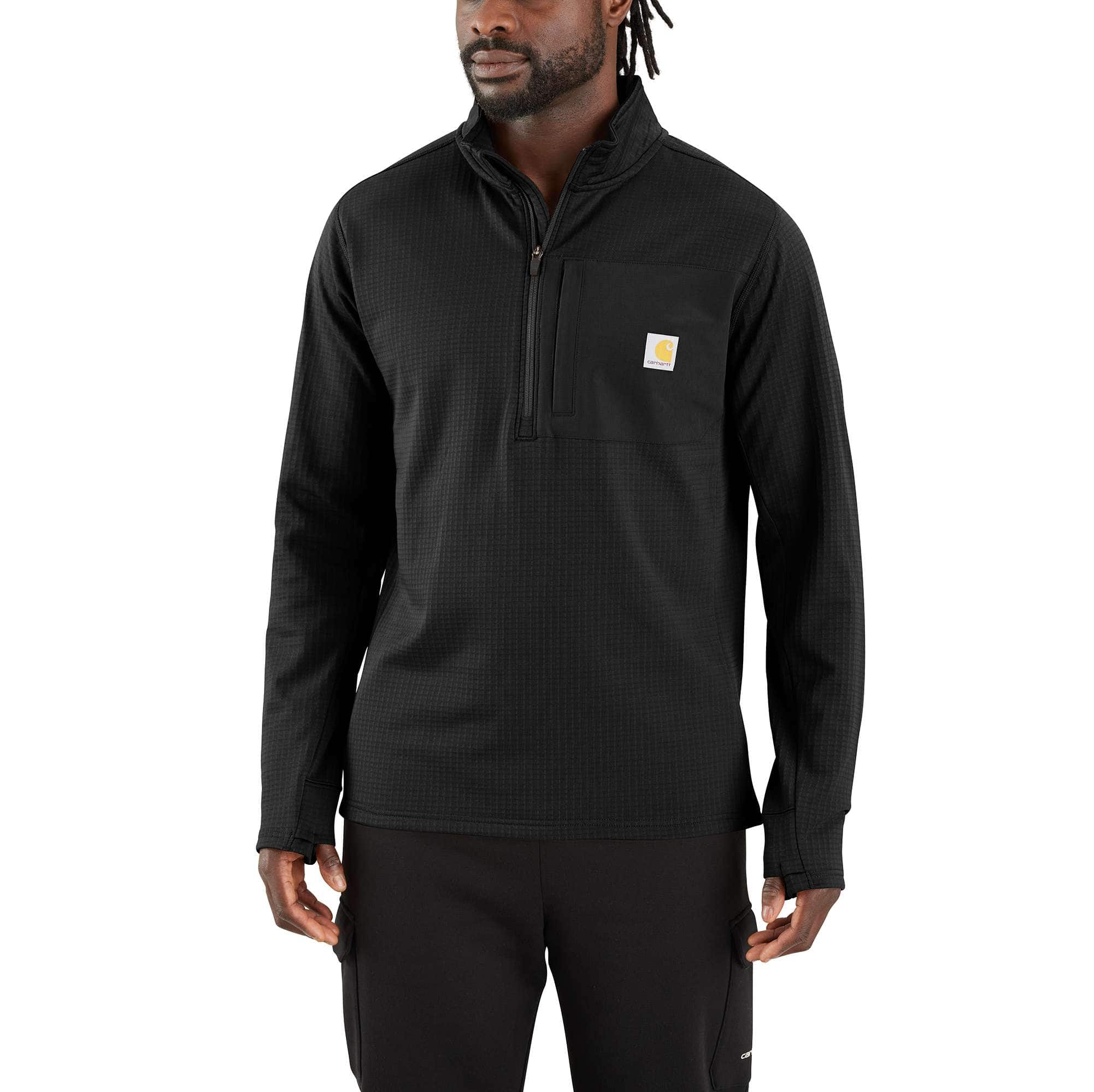 Men's force fleece-lined moisture wicking half zip pullover