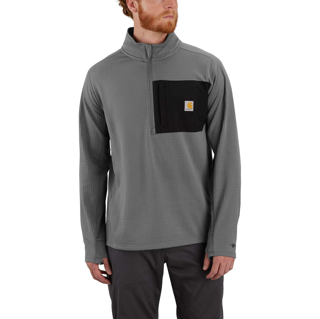 Men's force fleece-lined moisture wicking half zip pullover