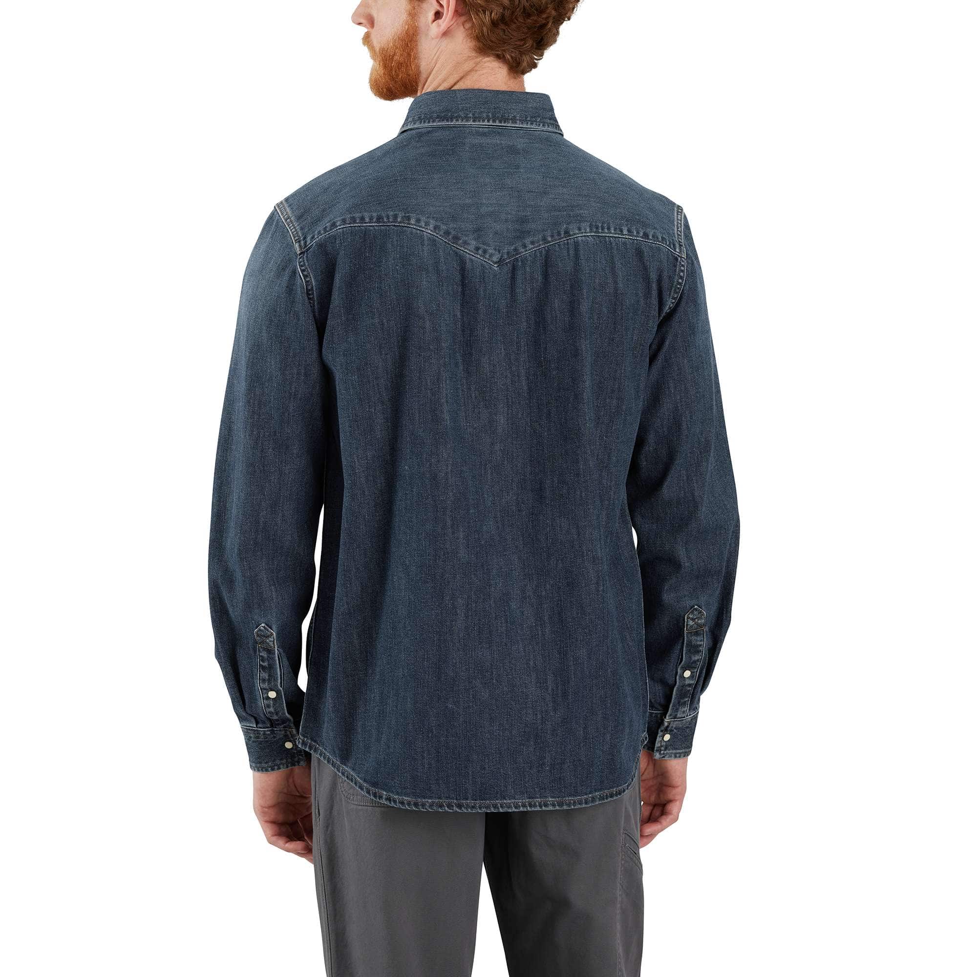 Men's montana relaxed fit long sleeve denim snap front shirt