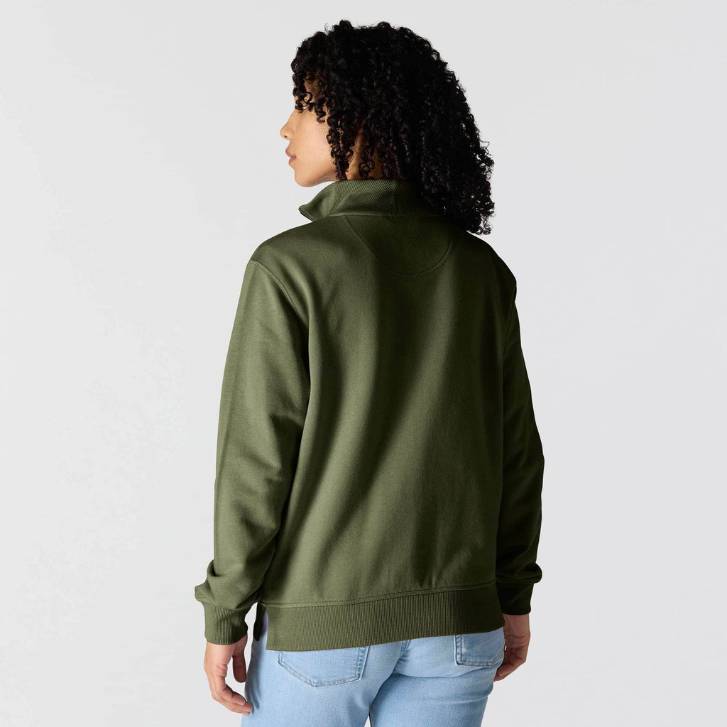 Women's lightweight tencel half-zip pullover sweatshirt