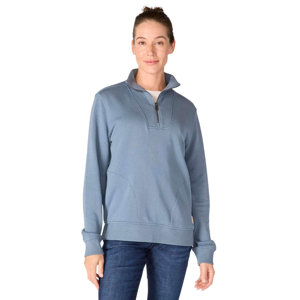 Women's lightweight tencel half-zip pullover sweatshirt