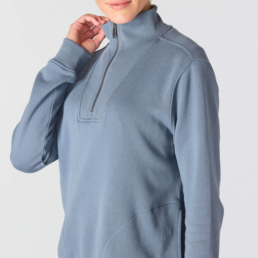Women's lightweight tencel half-zip pullover sweatshirt