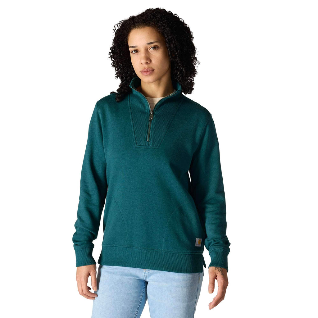 Women's lightweight tencel half-zip pullover sweatshirt