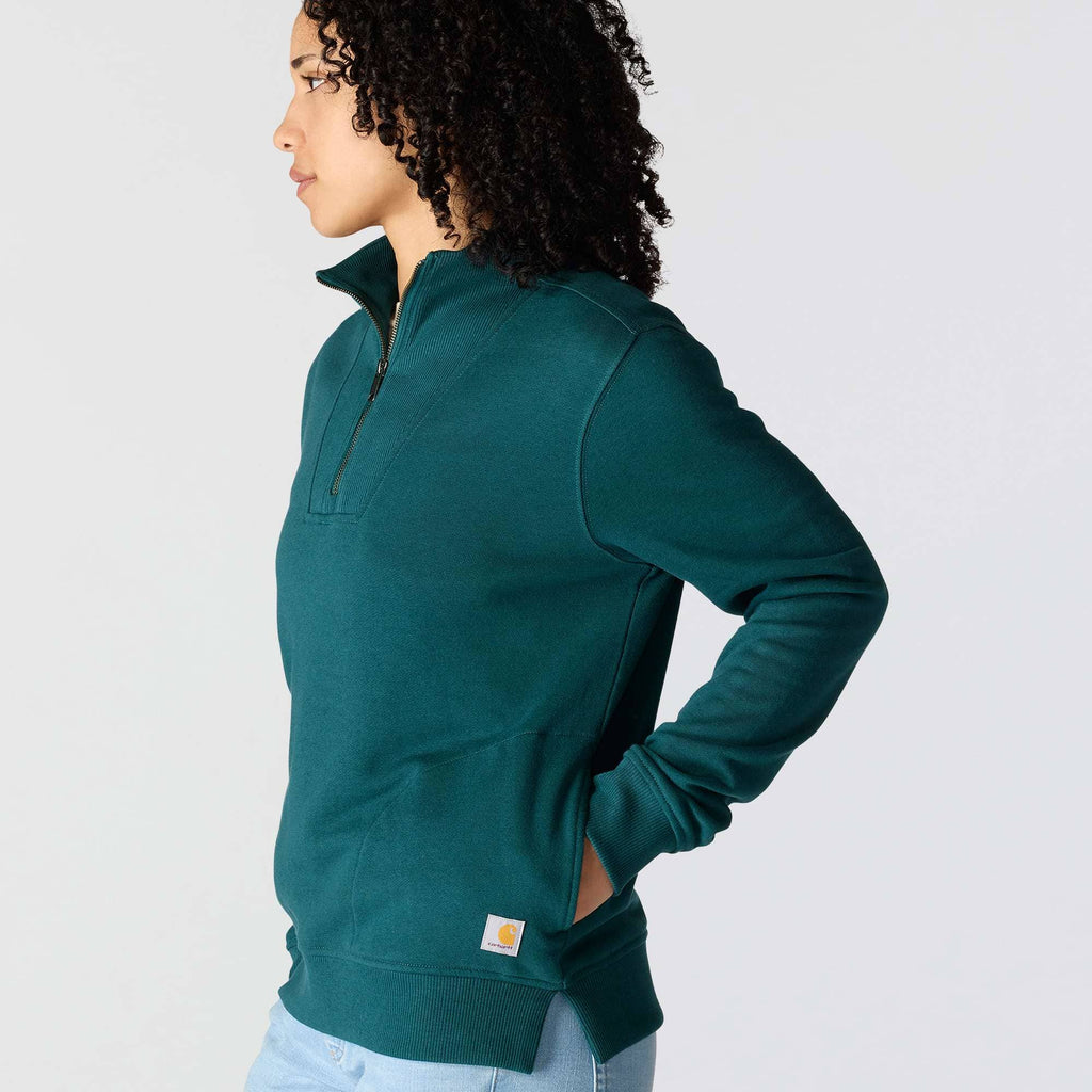 Women's lightweight tencel half-zip pullover sweatshirt