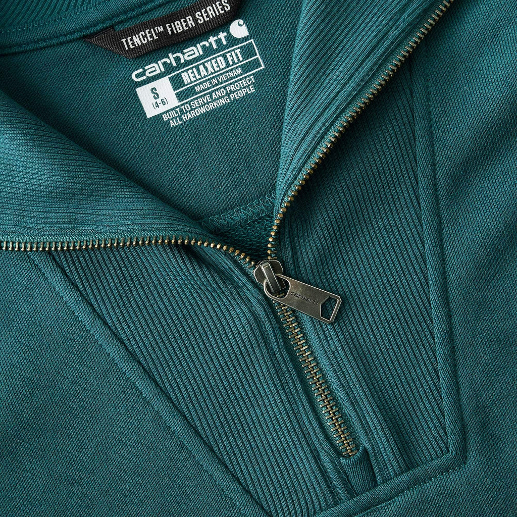 Women's lightweight tencel half-zip pullover sweatshirt