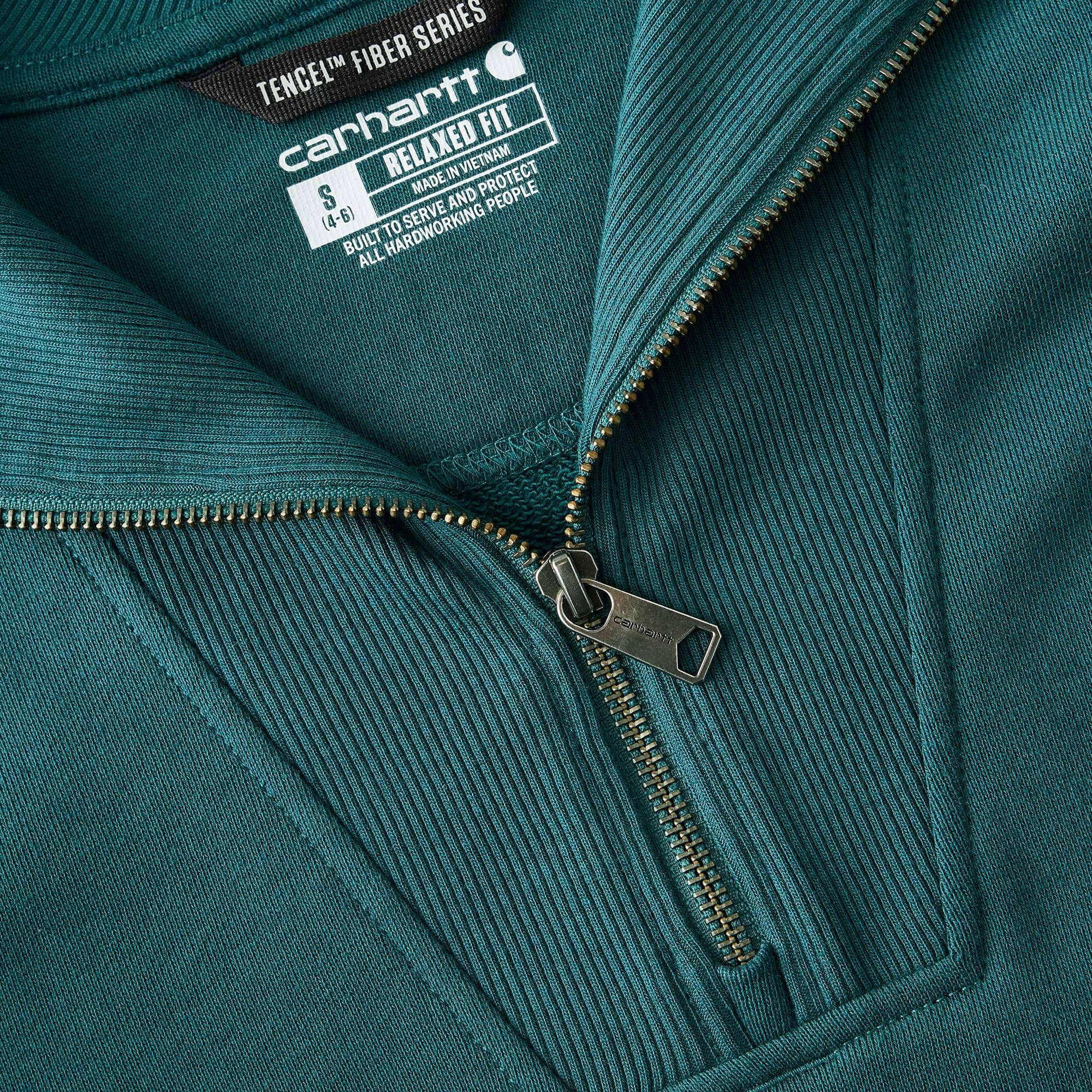 Women's lightweight tencel half-zip pullover sweatshirt