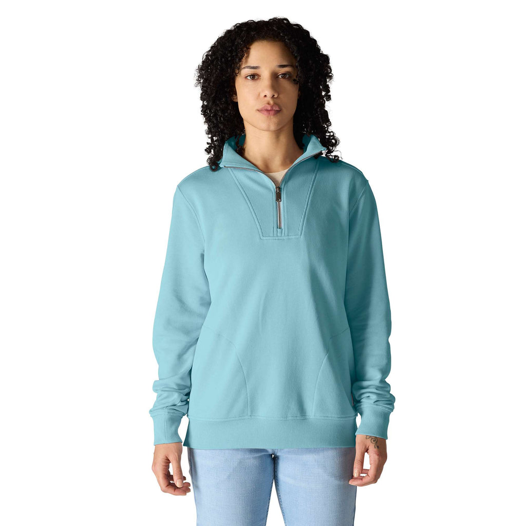 Women's lightweight tencel half-zip pullover sweatshirt