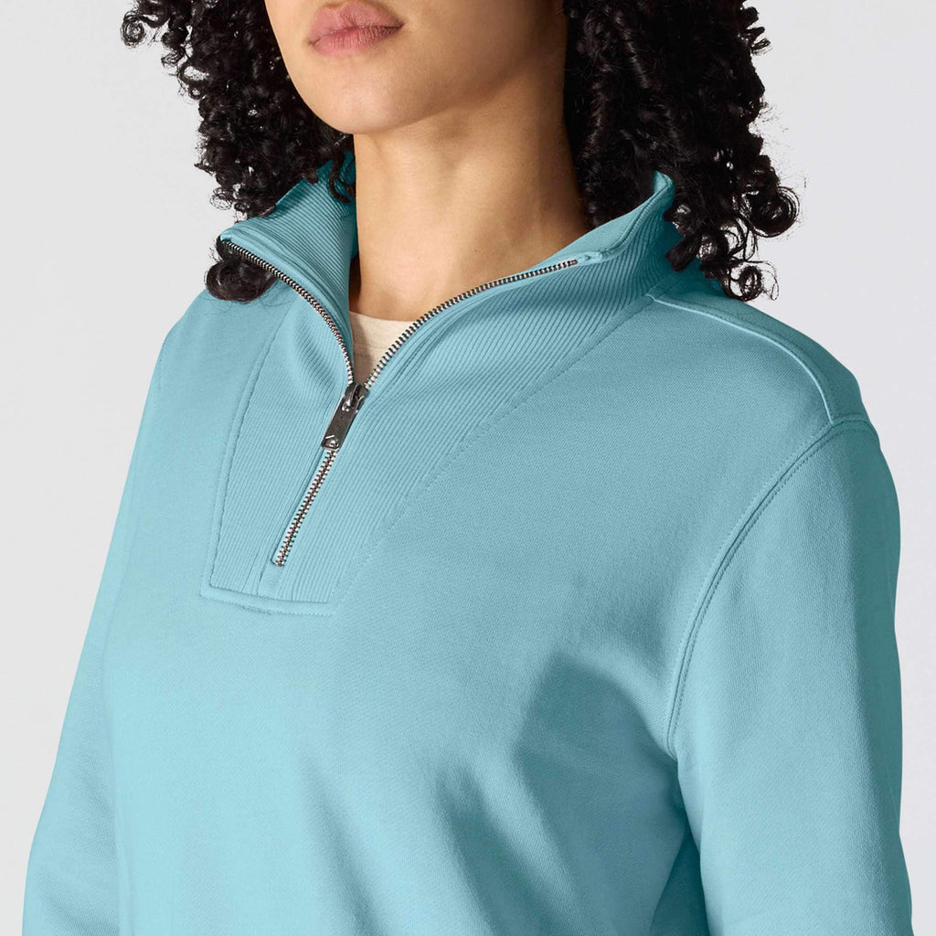 Women's lightweight tencel half-zip pullover sweatshirt