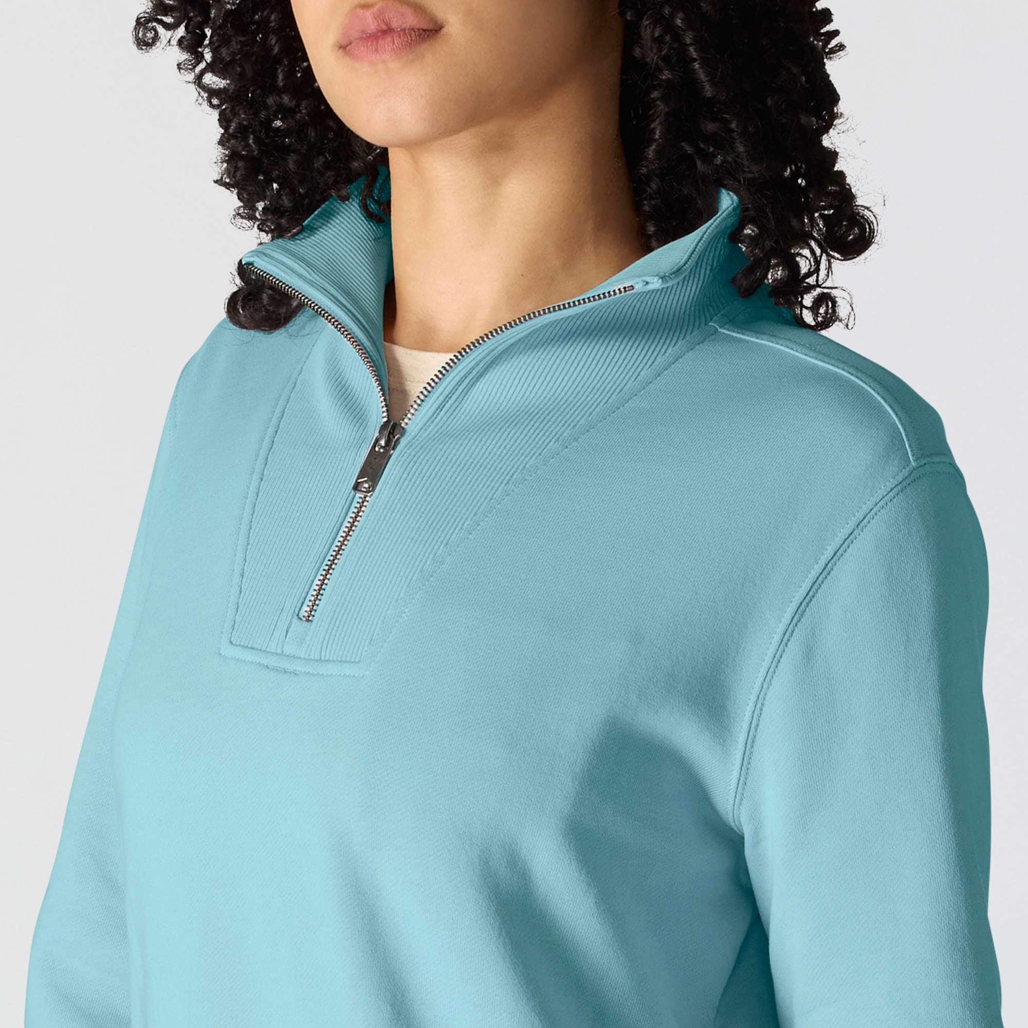 Women's lightweight tencel half-zip pullover sweatshirt