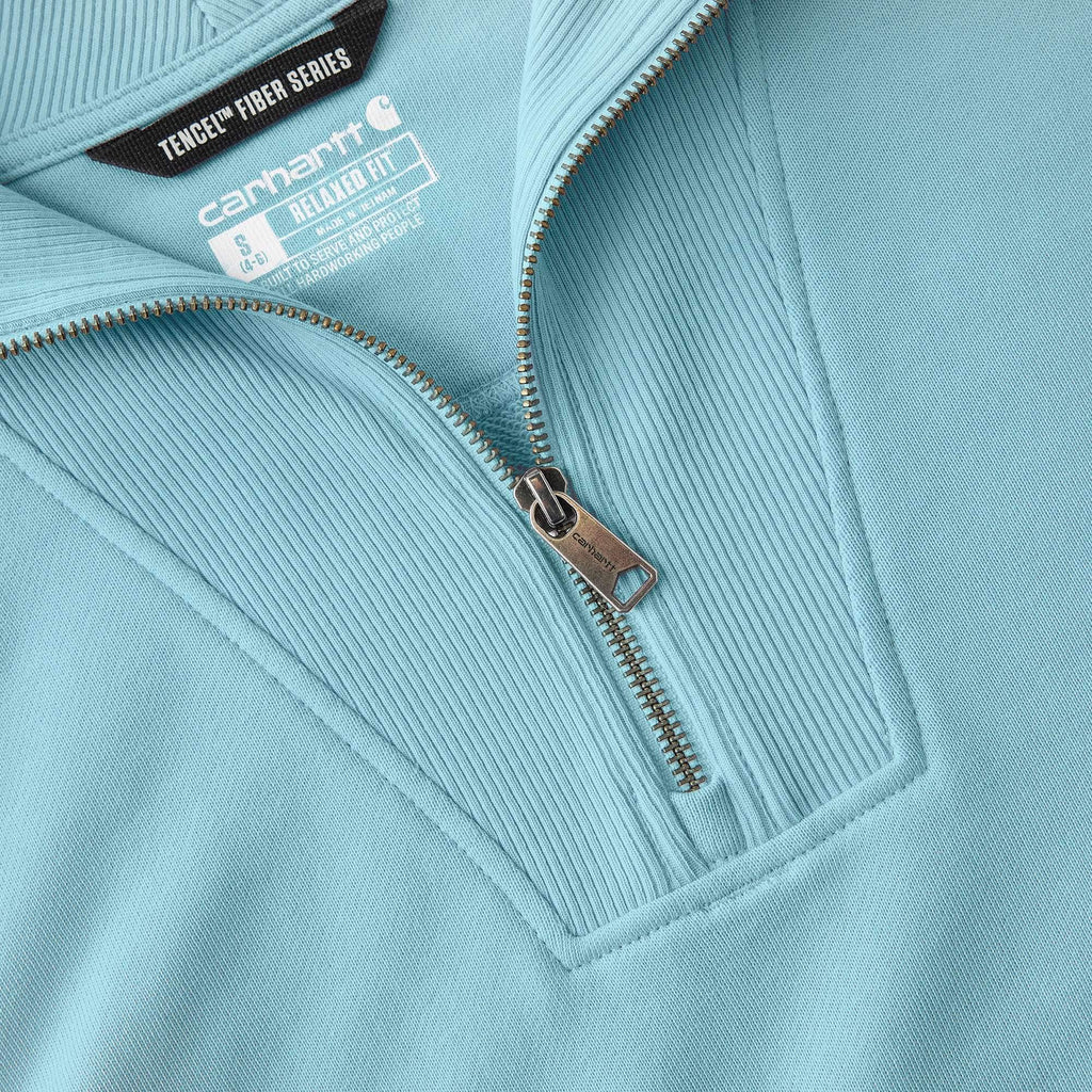 Women's lightweight tencel half-zip pullover sweatshirt