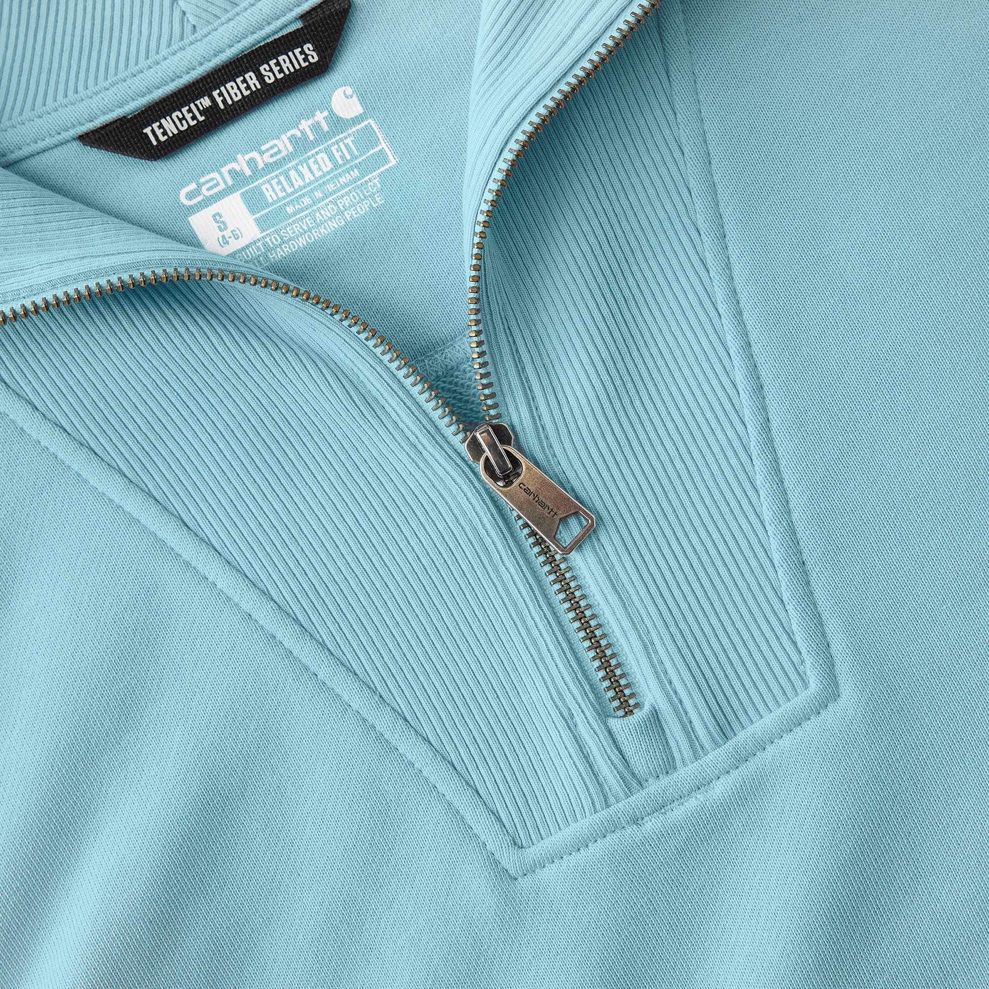 Women's lightweight tencel half-zip pullover sweatshirt