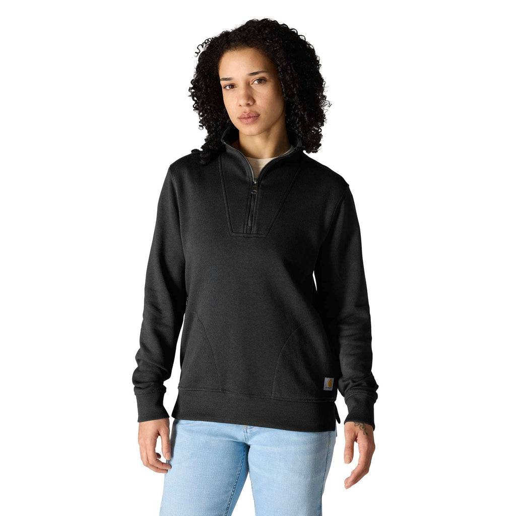 Women's lightweight tencel half-zip pullover sweatshirt