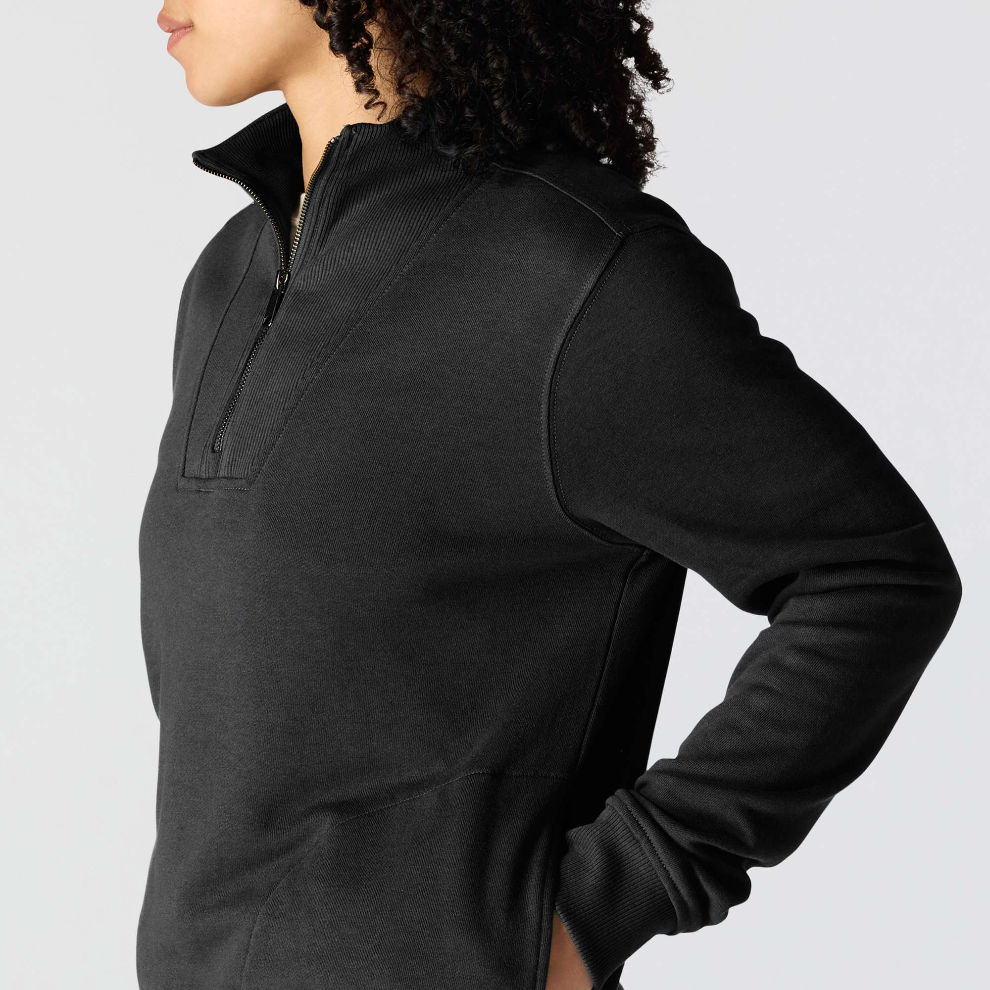 Women's lightweight tencel half-zip pullover sweatshirt