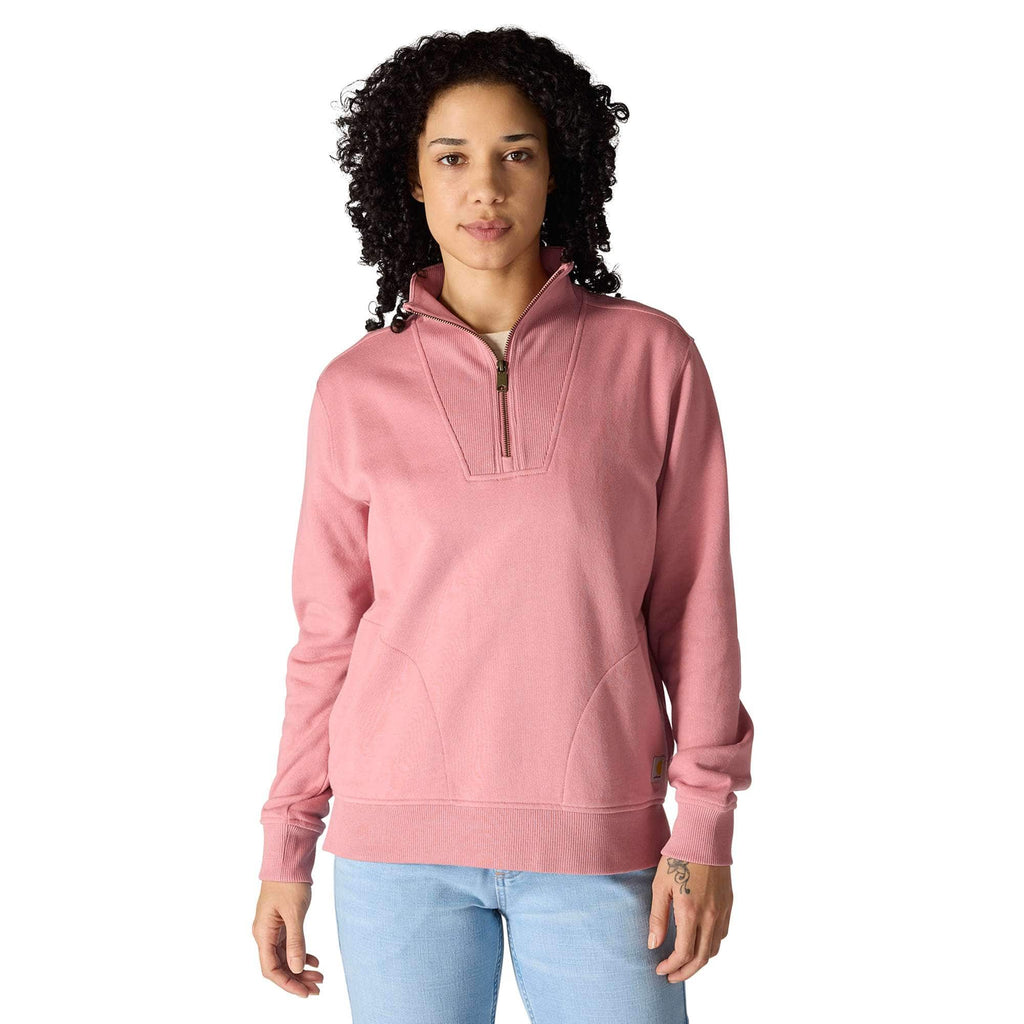 Women's lightweight tencel half-zip pullover sweatshirt