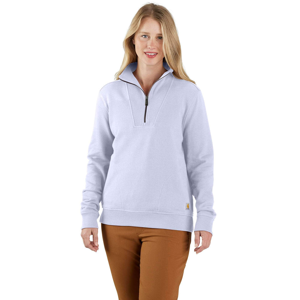 Women's lightweight tencel half-zip pullover sweatshirt