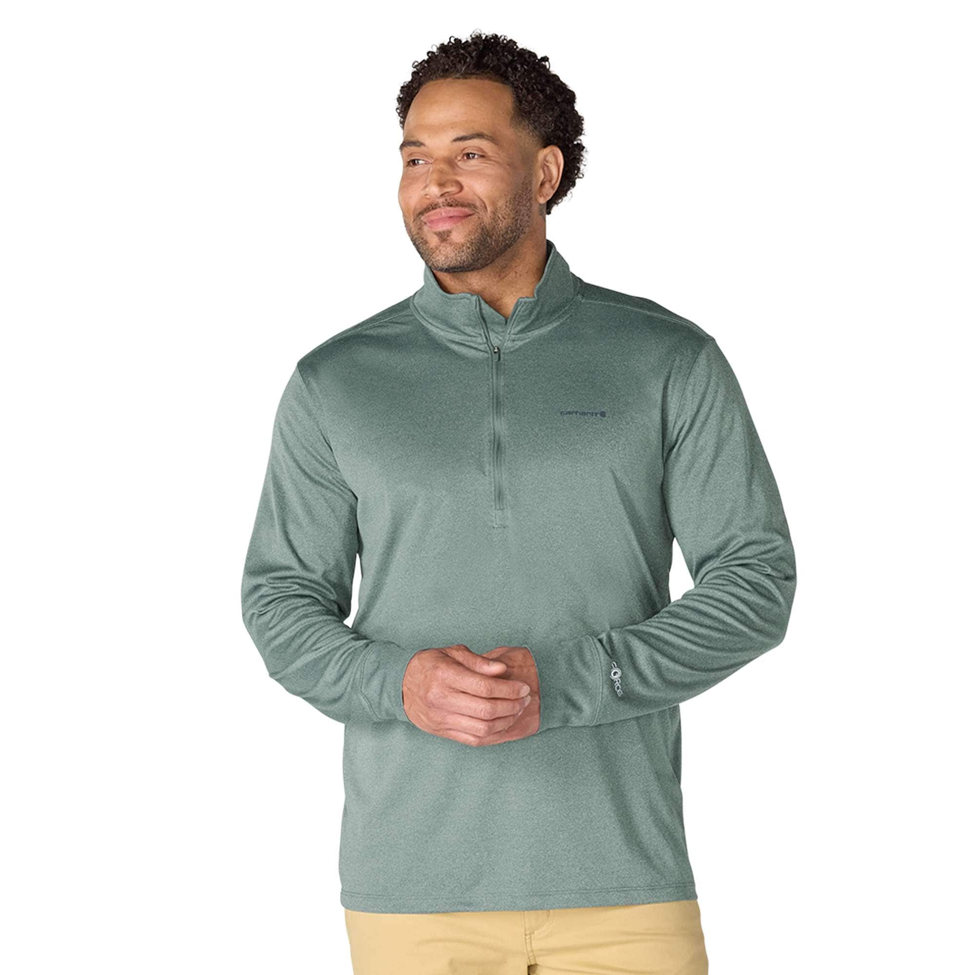 Men's force sun defender upf 50+ moisture wicking half zip pullover - sun protection shirts