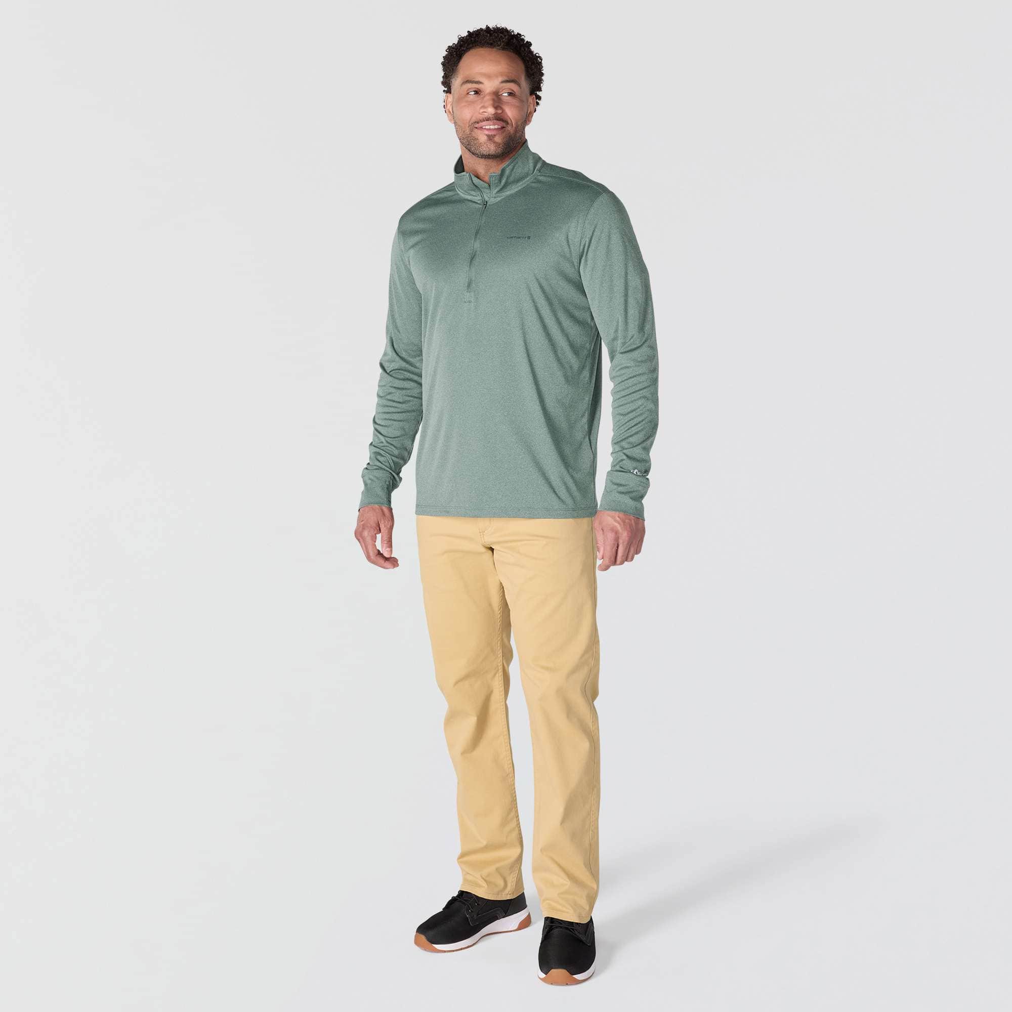 Men's force sun defender upf 50+ moisture wicking half zip pullover - sun protection shirts