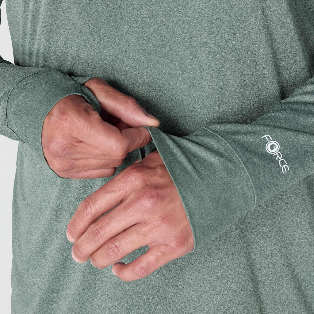 Men's force sun defender upf 50+ moisture wicking half zip pullover - sun protection shirts