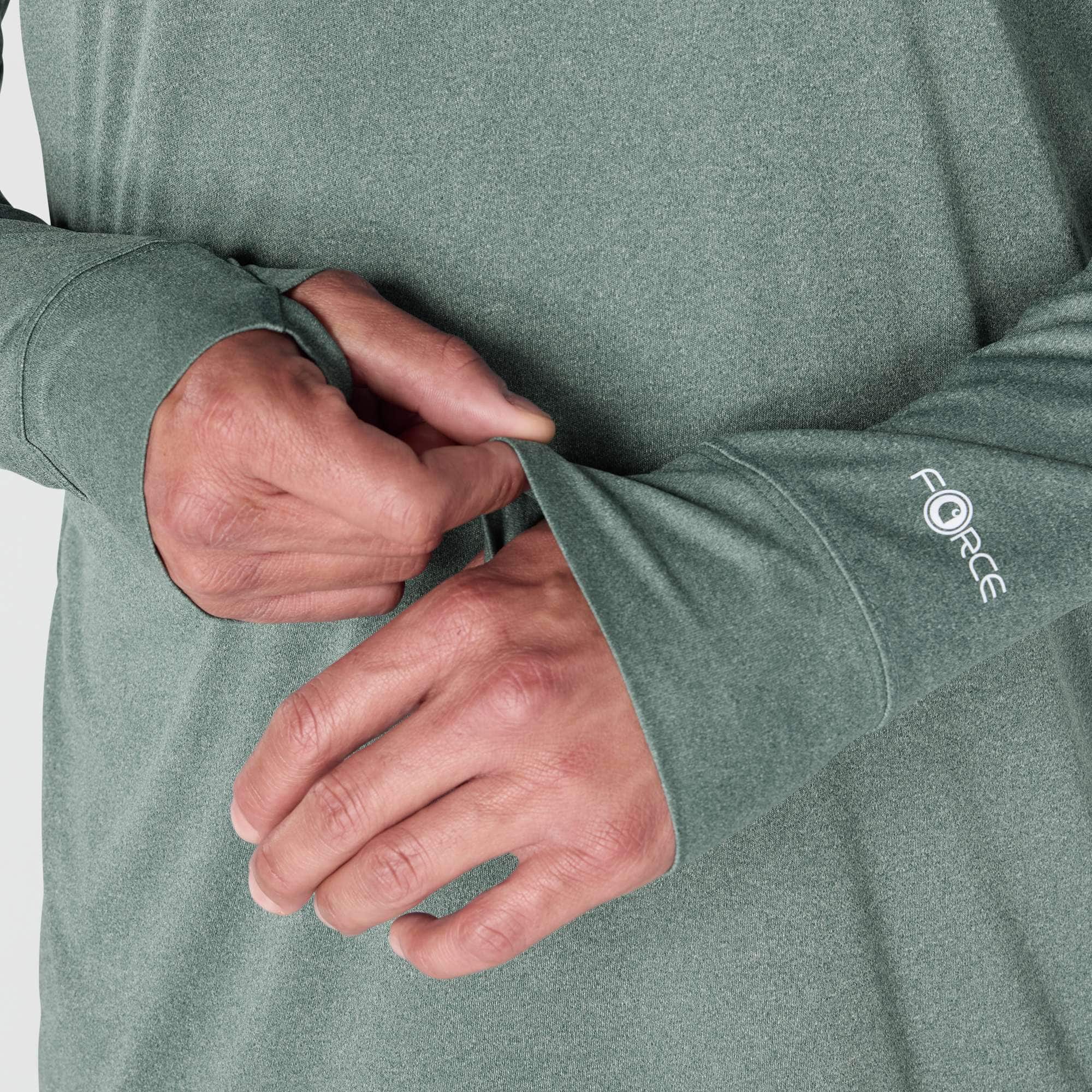 Men's force sun defender upf 50+ moisture wicking half zip pullover - sun protection shirts