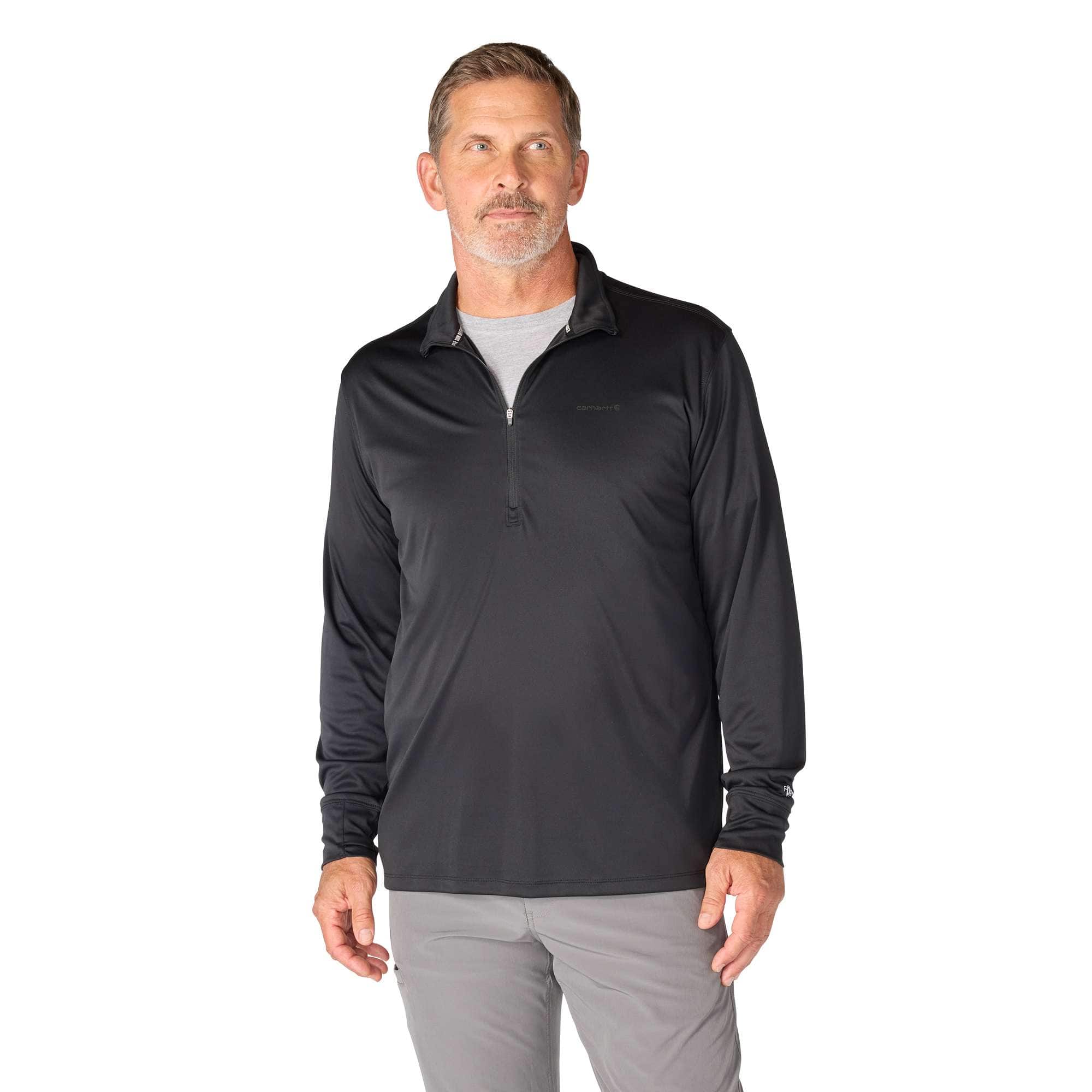 Men's force sun defender upf 50+ moisture wicking half zip pullover - sun protection shirts