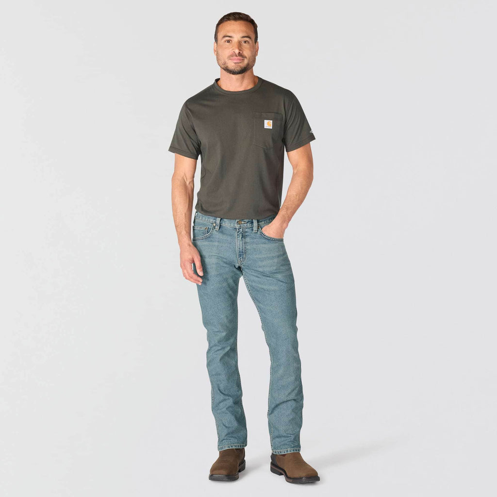 Men's relaxed bootcut rugged flex work jeans