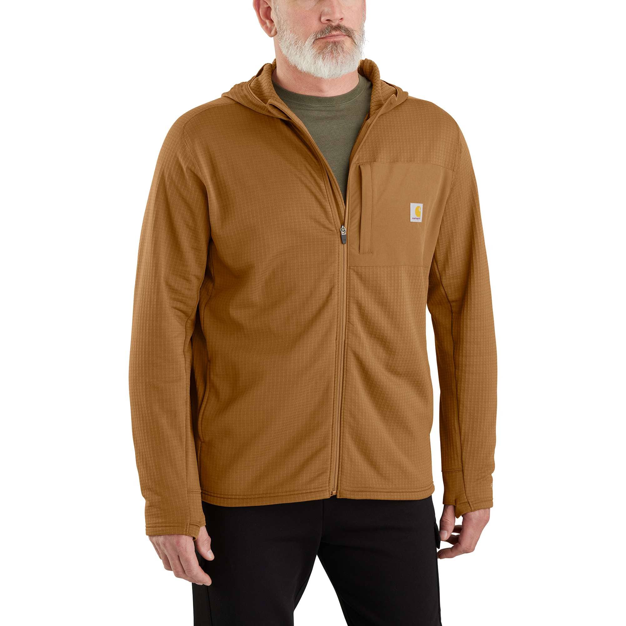 Men's force fleece-lined moisture wicking zip up hoodie