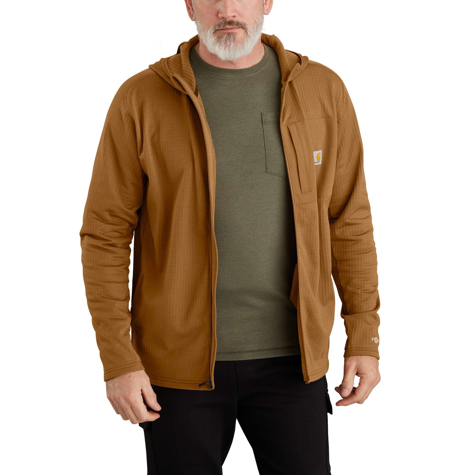 Men's force fleece-lined moisture wicking zip up hoodie