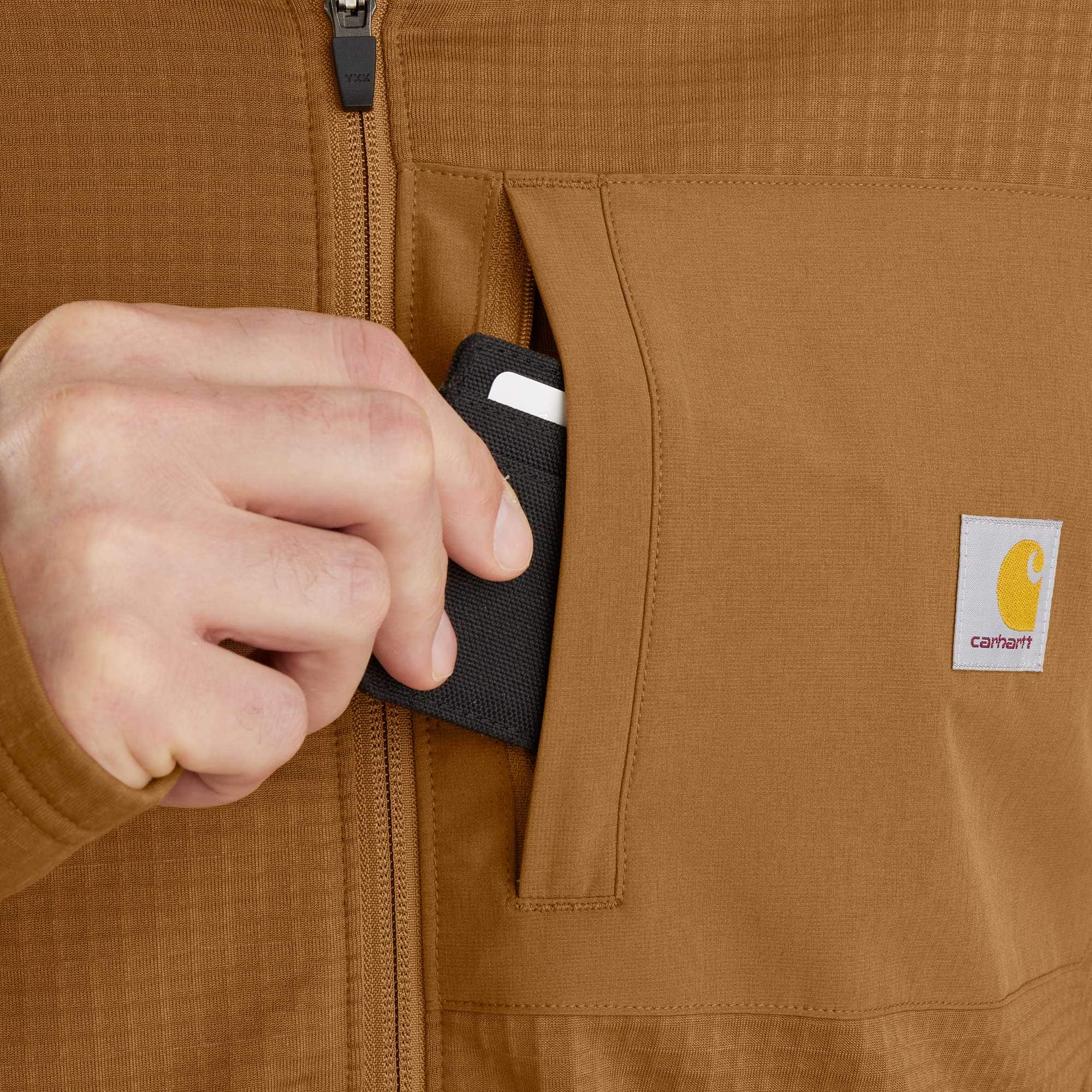 Men's force fleece-lined moisture wicking zip up hoodie