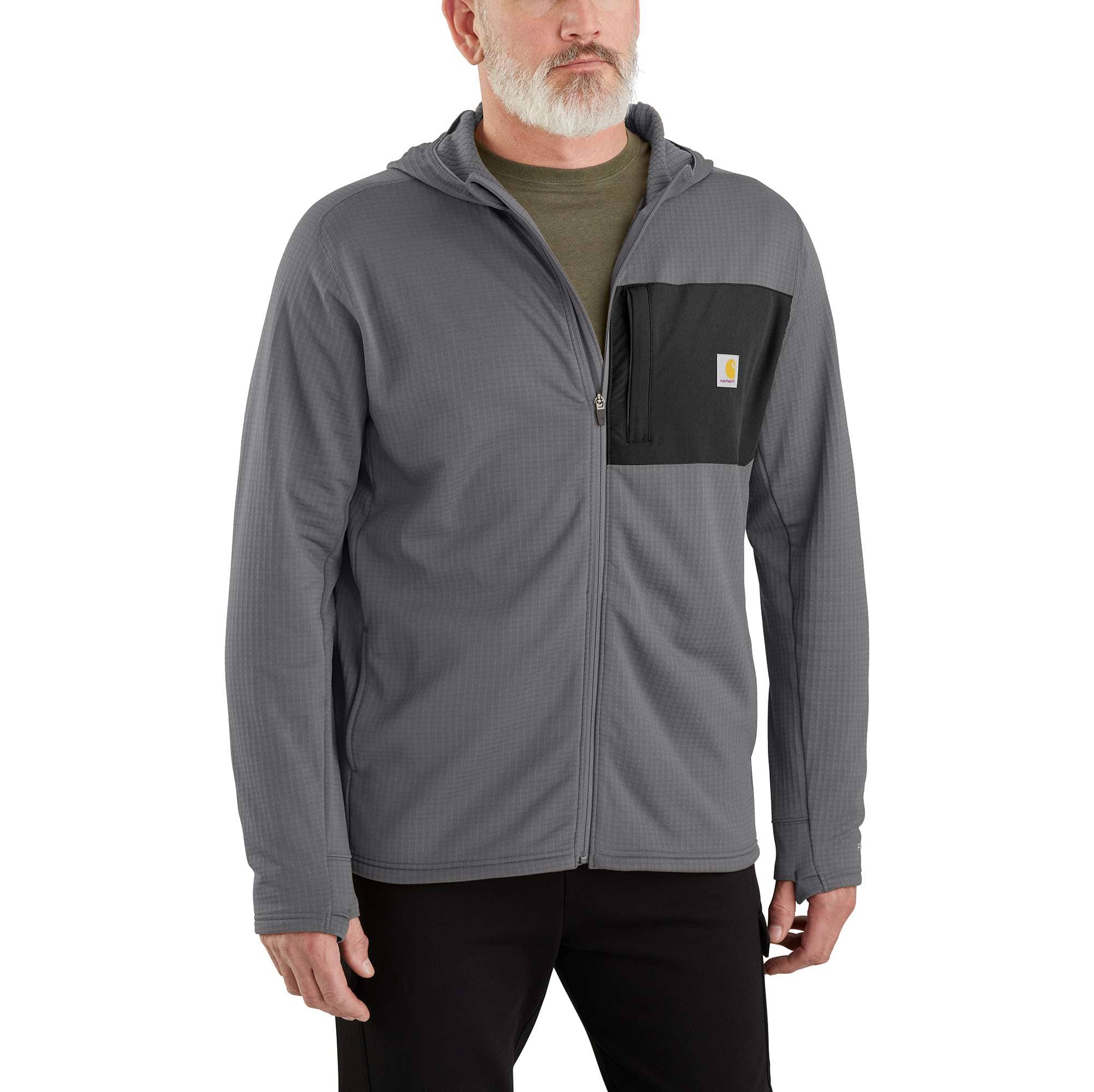 Men's force fleece-lined moisture wicking zip up hoodie