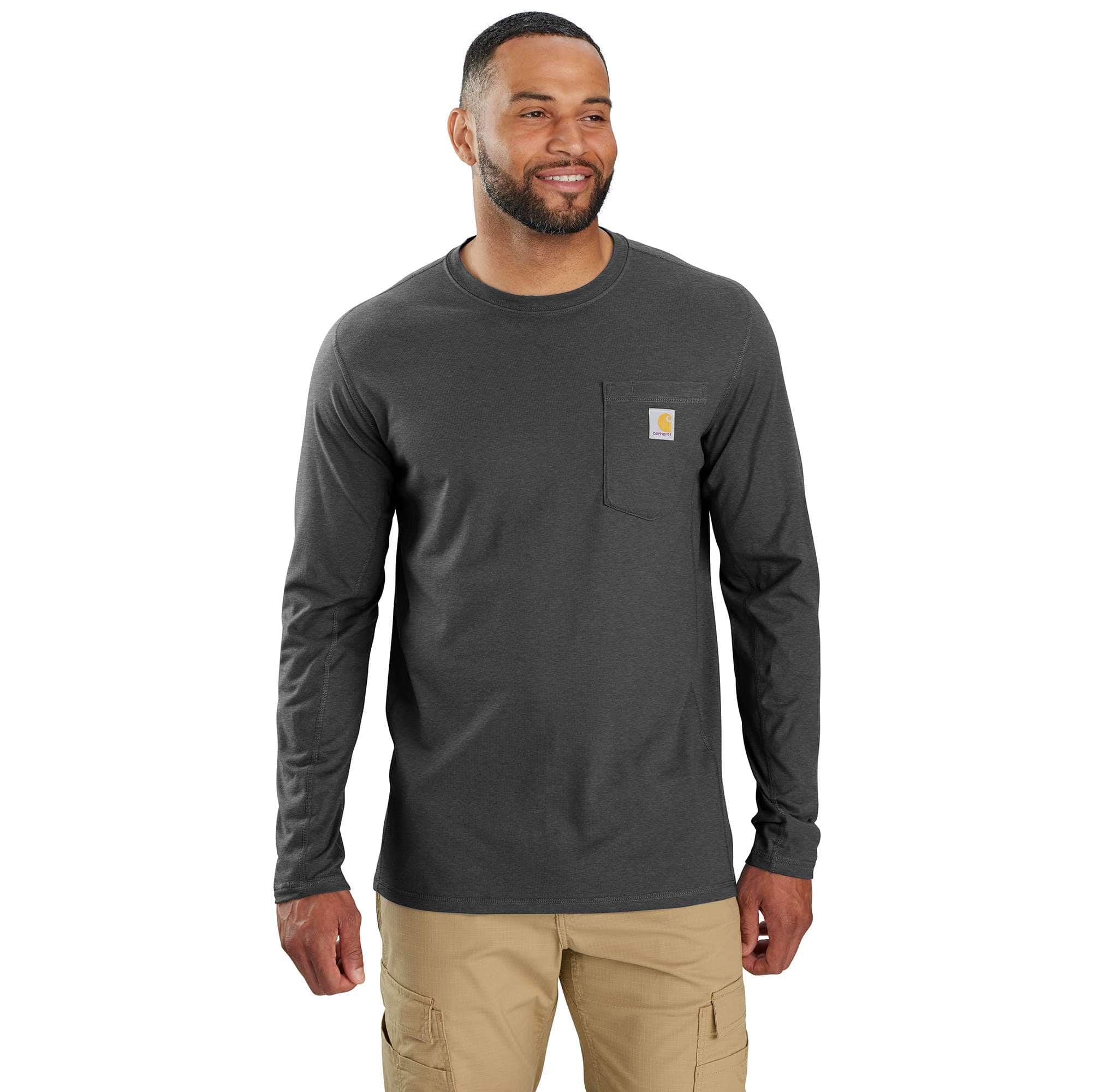 Men's force long sleeve moisture wicking pocket t-shirt