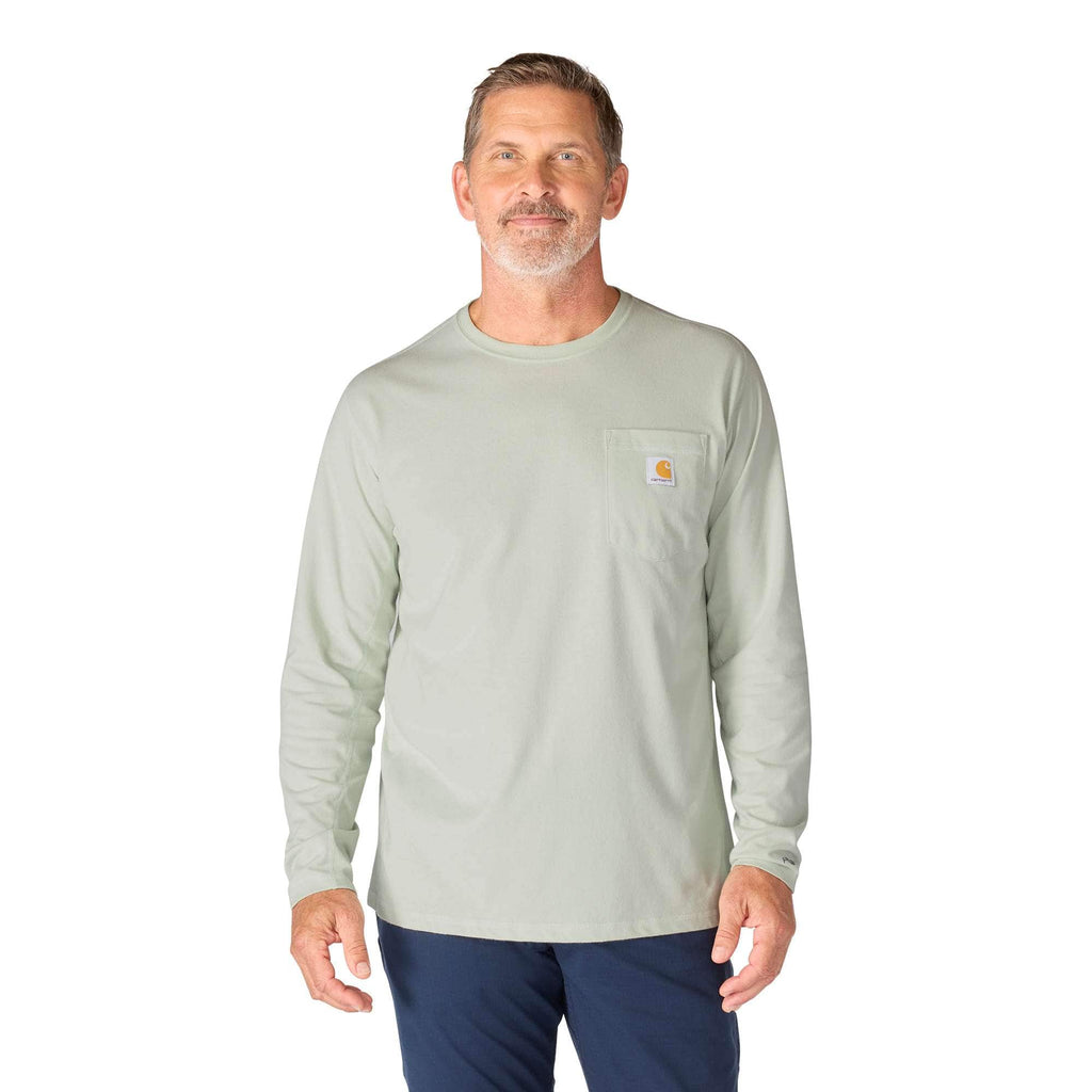 Men's force long sleeve moisture wicking pocket t-shirt
