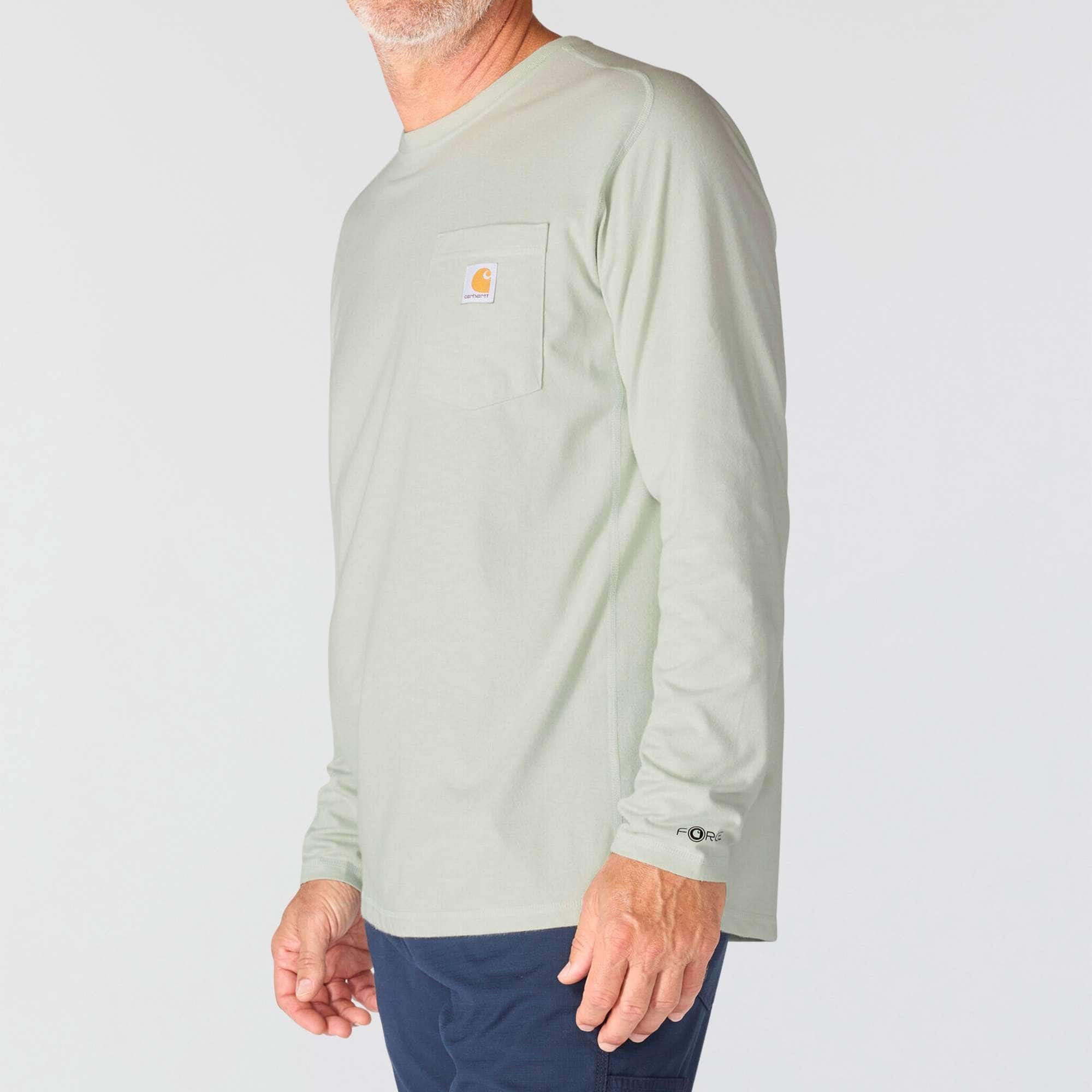 Men's force long sleeve moisture wicking pocket t-shirt