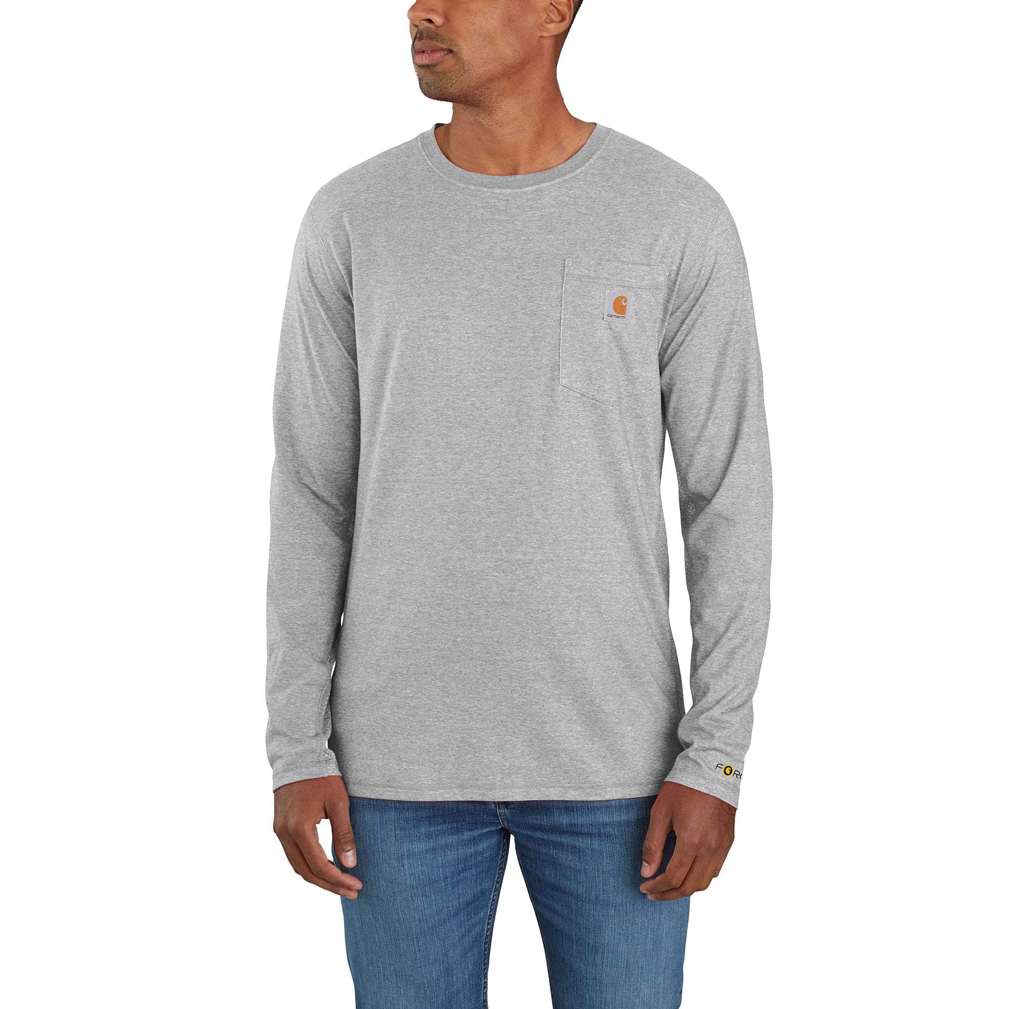 Men's force long sleeve moisture wicking pocket t-shirt